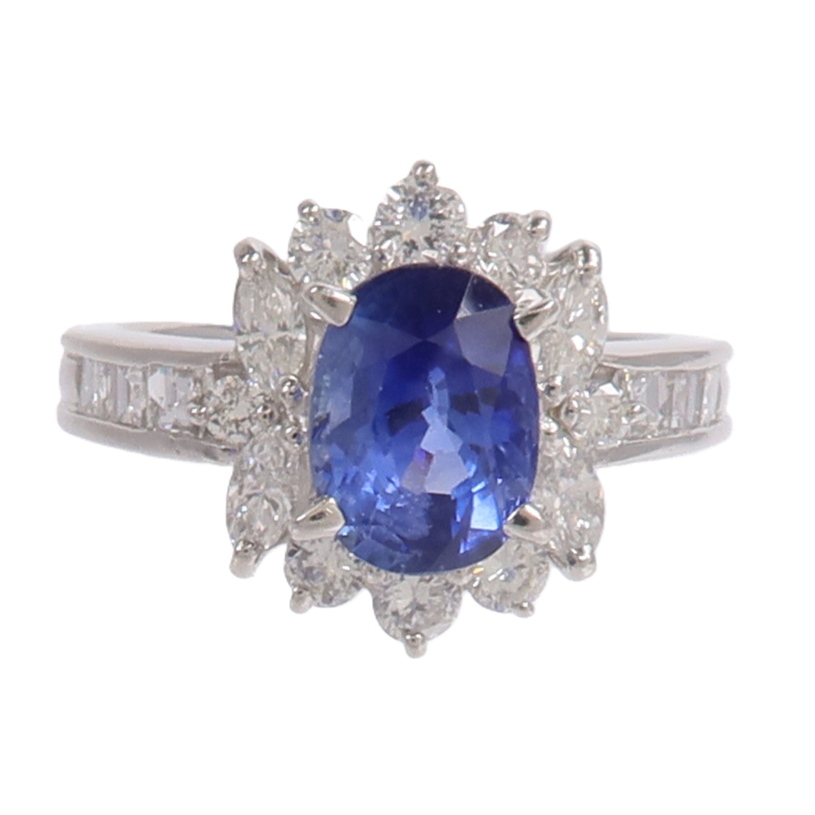 JEWELRY PT900鉑金Sapphire Diamond Ring藍寶石/鑽石戒指