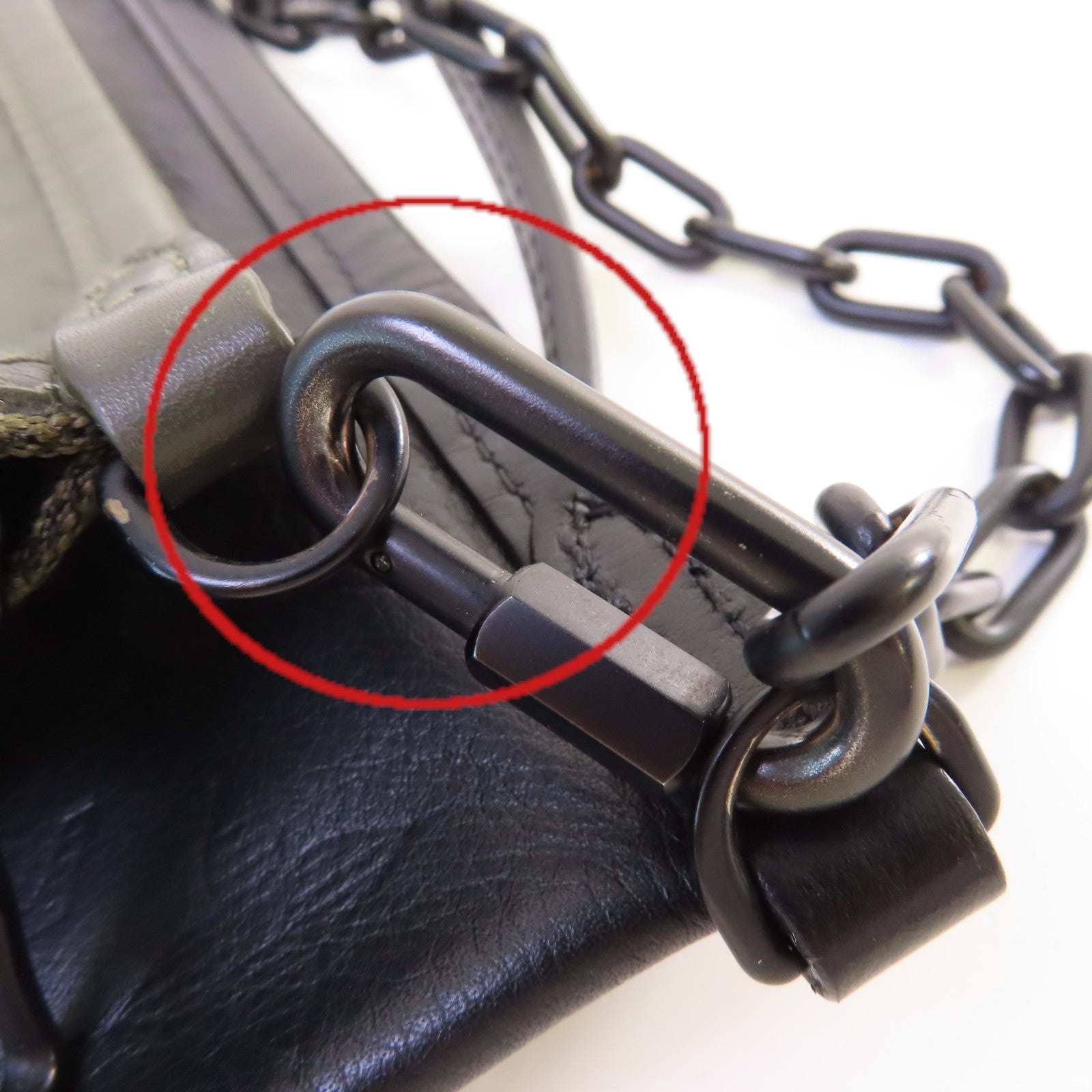 LOUIS VUITTON Monogram Shadow Flat Messenger Shoulder Bag肩背袋黑色/軍綠色