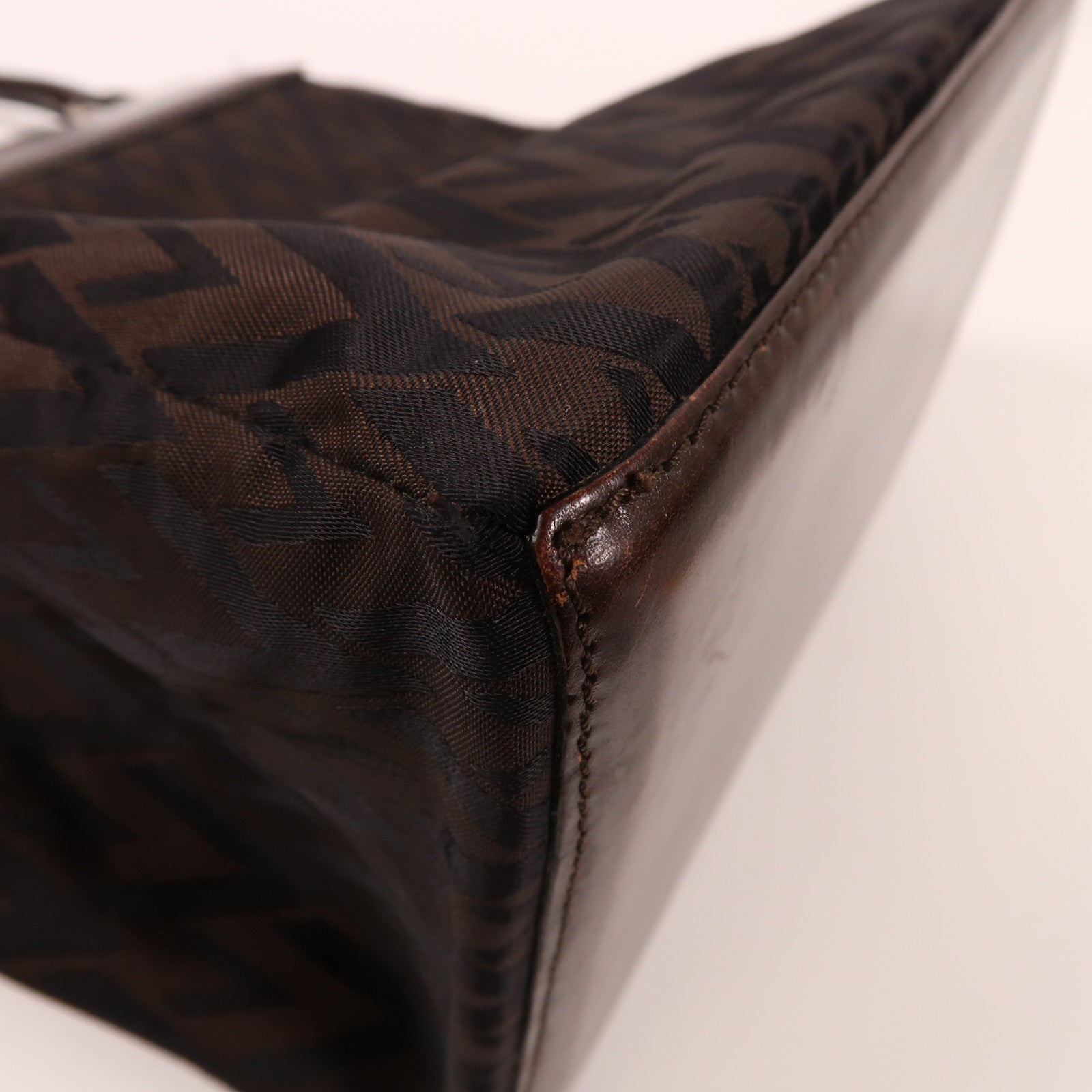 Valentino 帆布/皮革Tote Bag銀扣手挽袋啡色