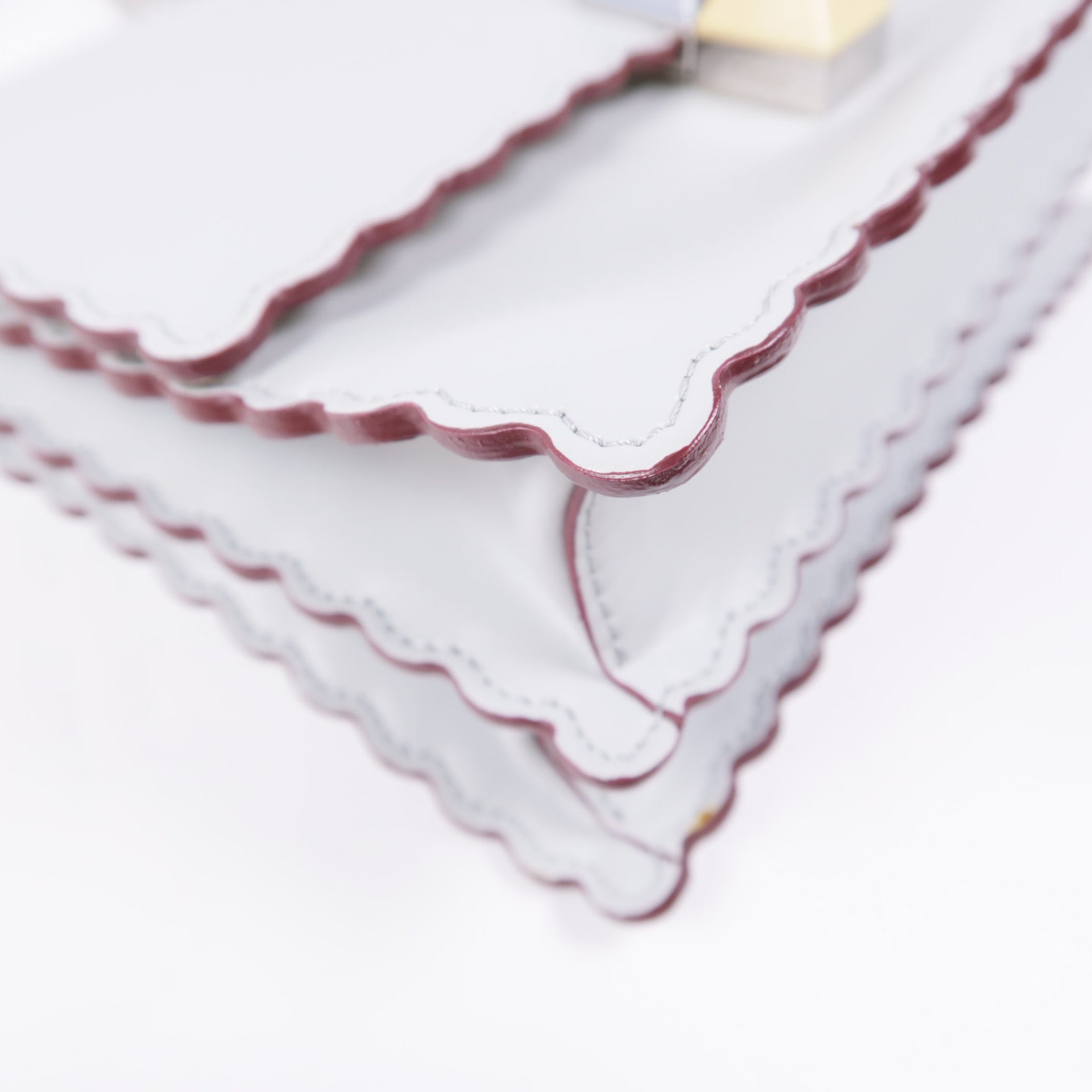 FENDI GHW Chain Shoulder Bag Calfskin Leather 8M0381 Grey