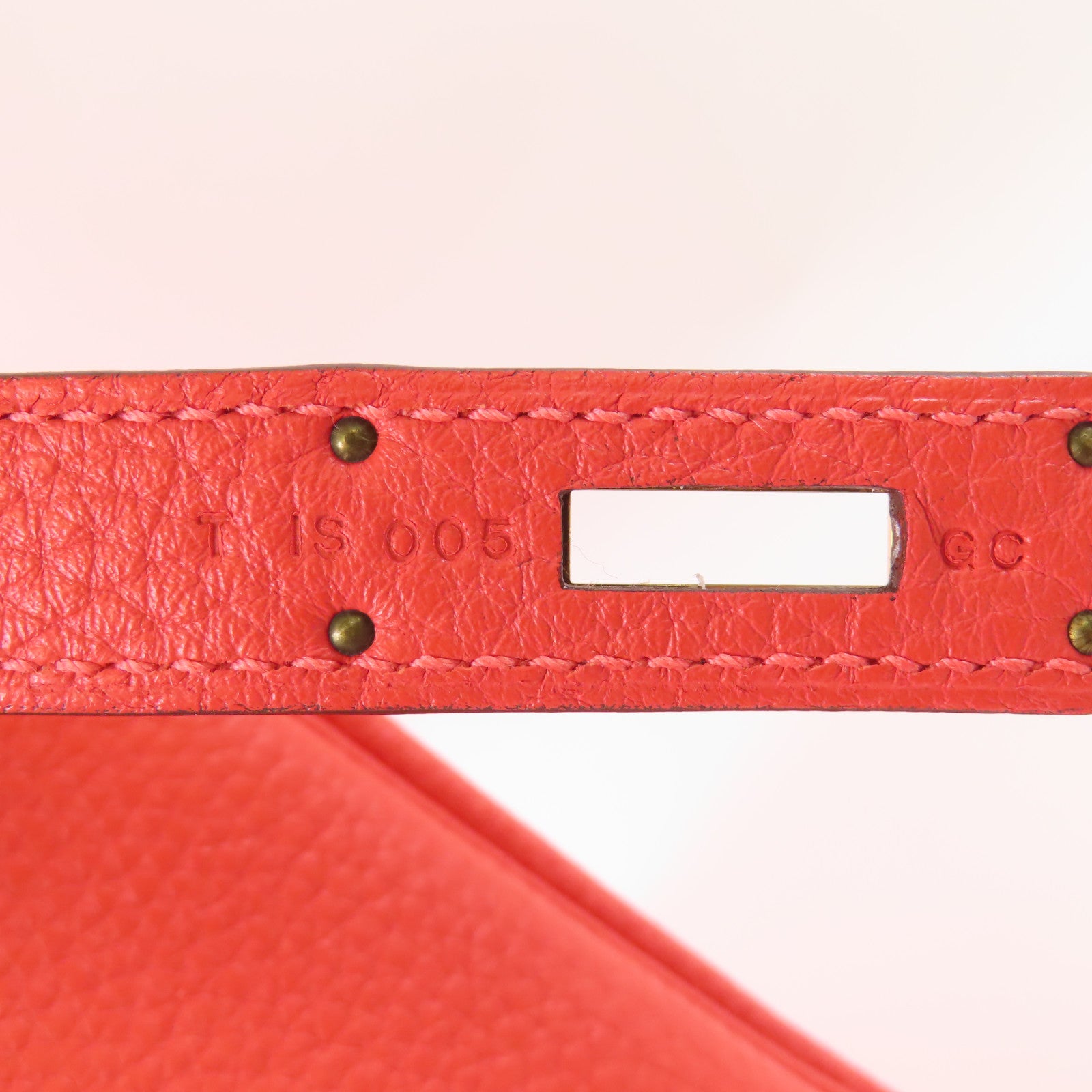 HERMES Clemence皮革Birkin 30金扣手挽袋Rouge Pivoine