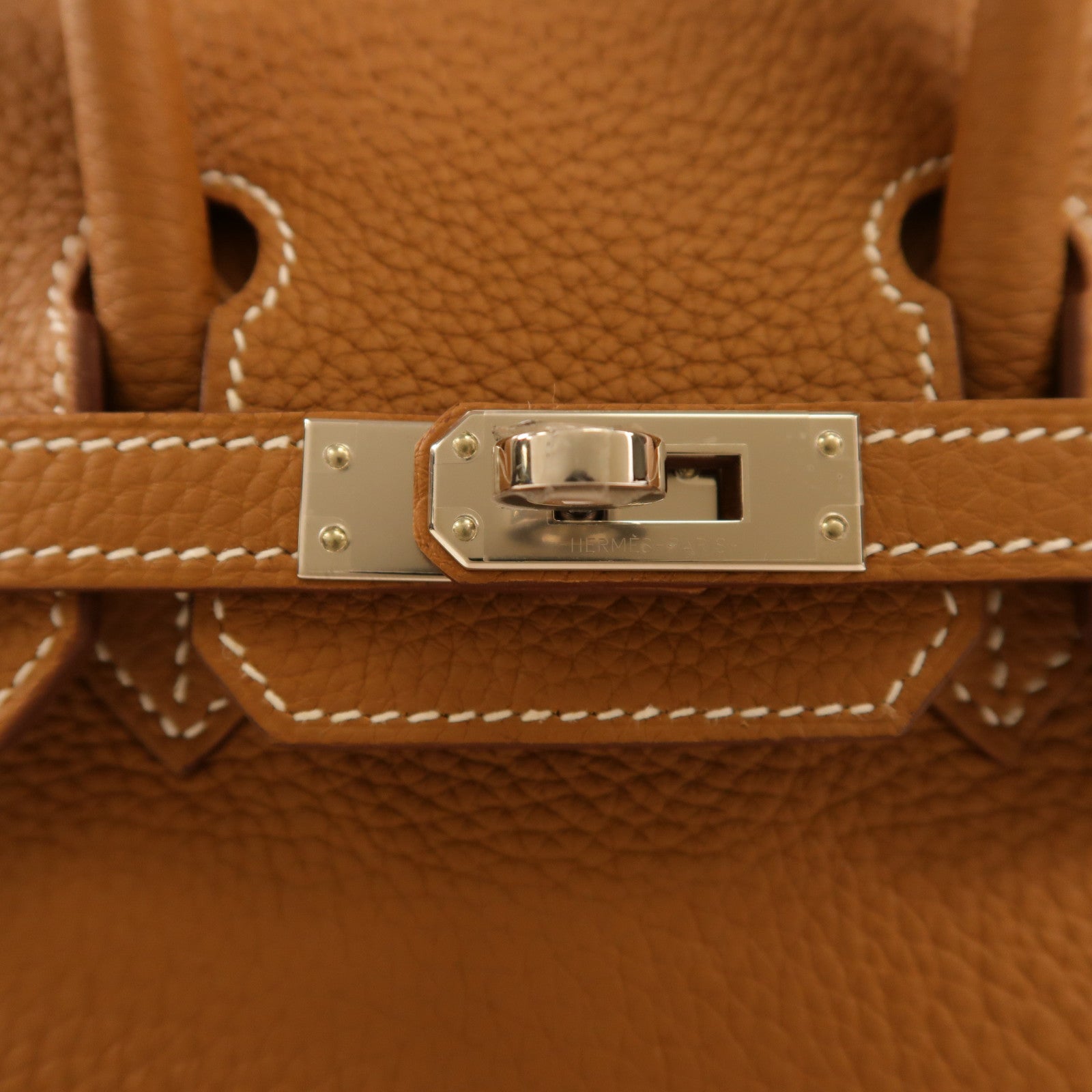 HERMES 【激減優惠】Togo皮革Birkin 25銀扣手挽袋Gold