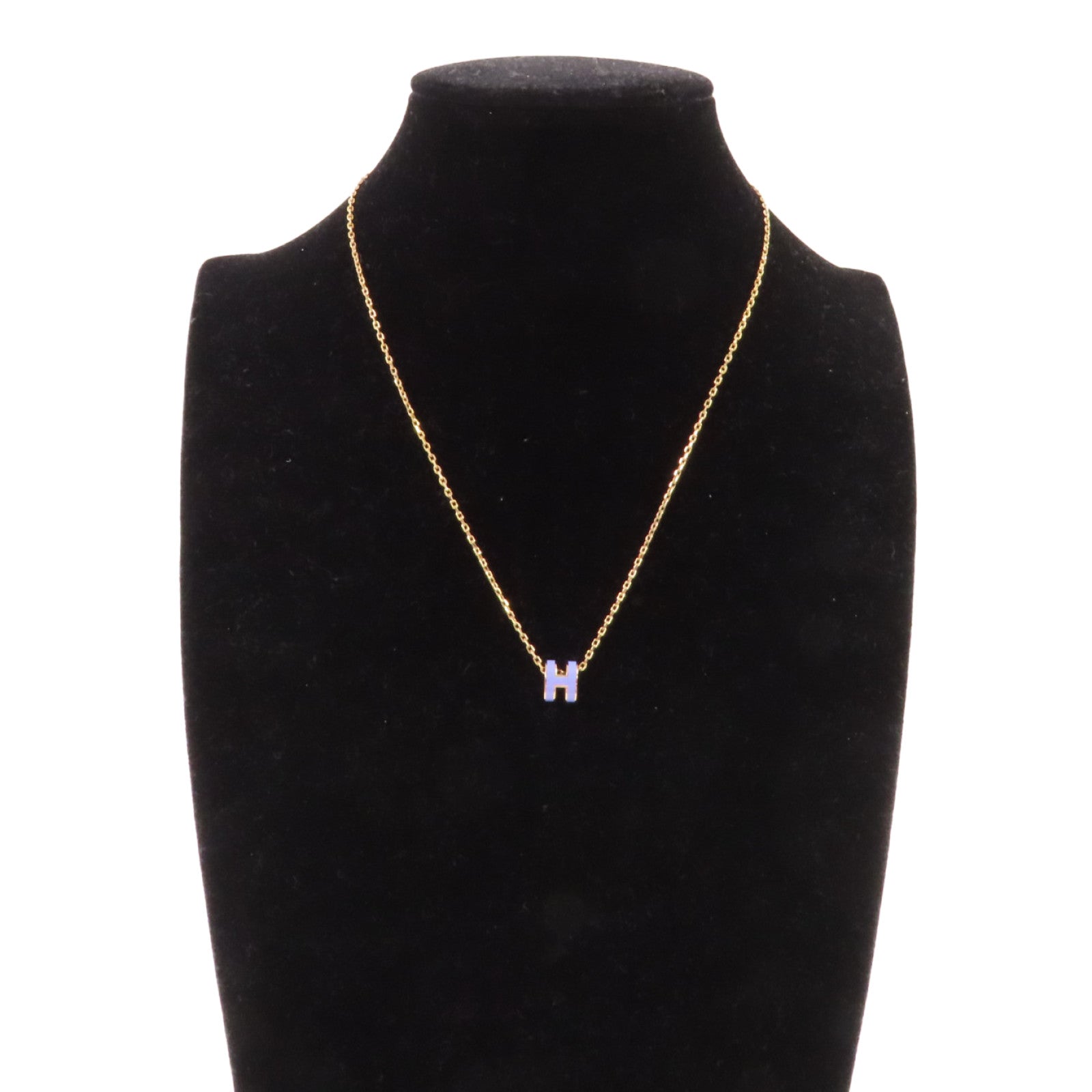 HERMES 金屬/琺瑯Mini Pop H Necklace項鏈紫色/金色– Brand Off Hong