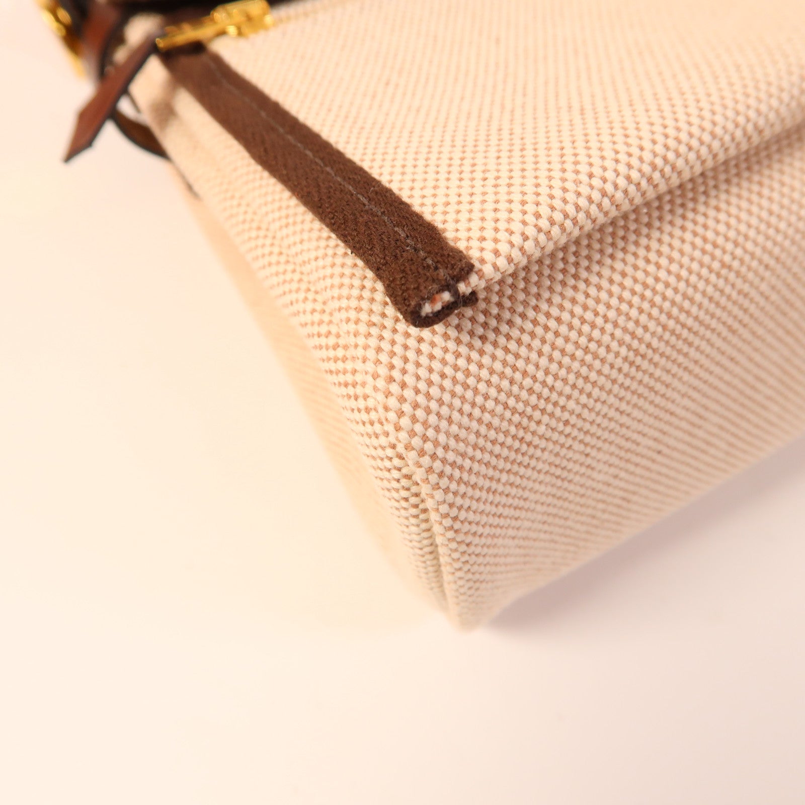 HERMES Swift皮革/帆布Herbag Zip Rt 20金扣肩背袋Chocolate