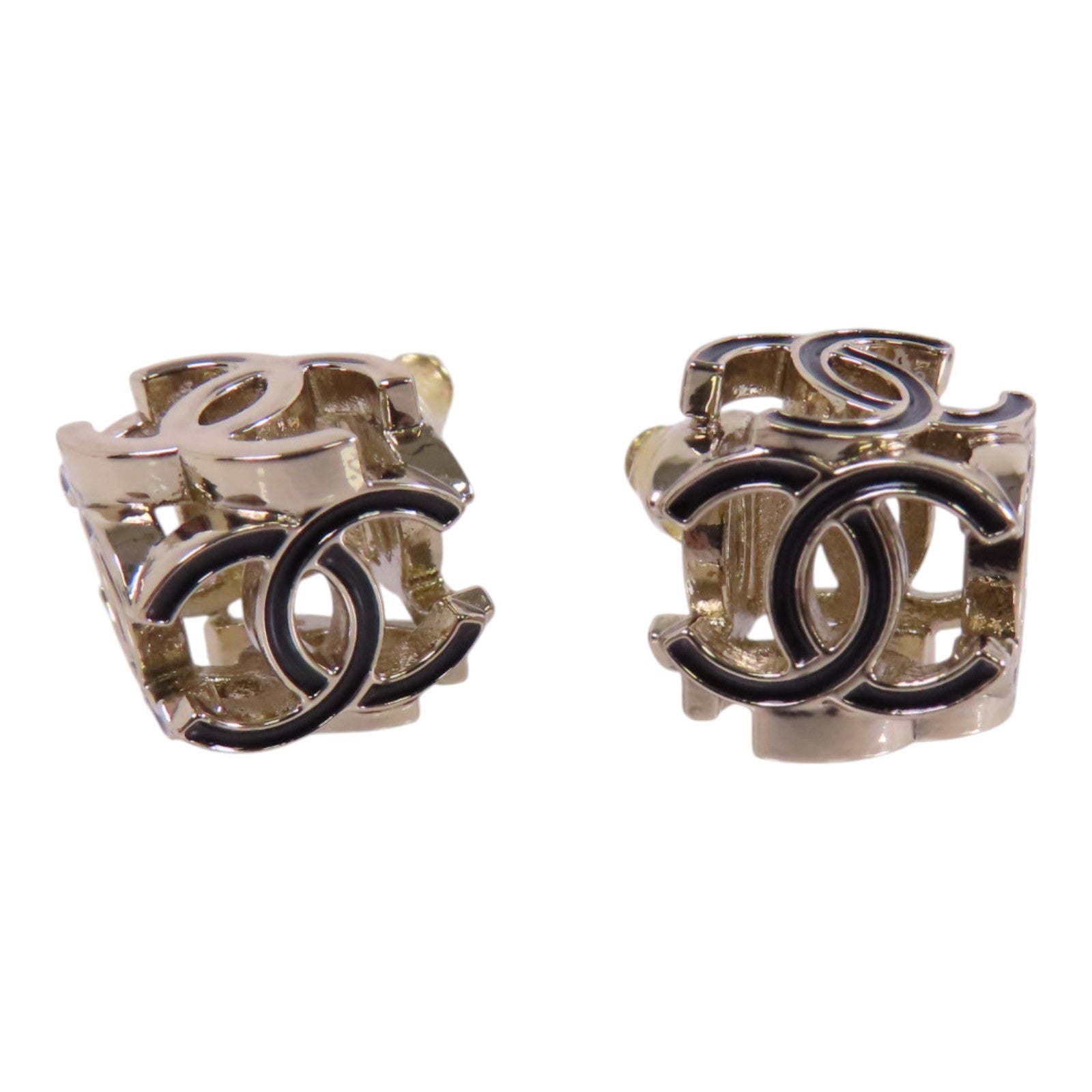 CHANEL 金屬CC Earrings金扣耳環