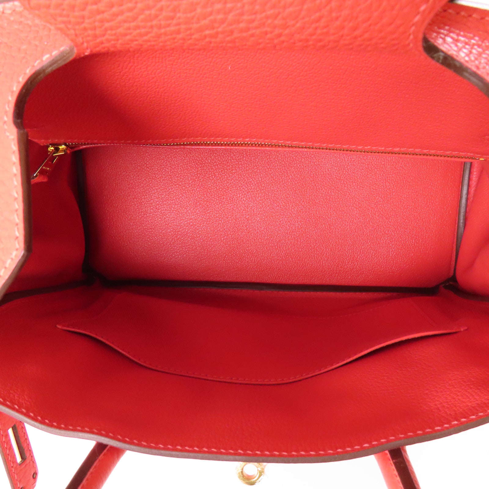 HERMES Clemence皮革Birkin 30金扣手挽袋Rouge Pivoine