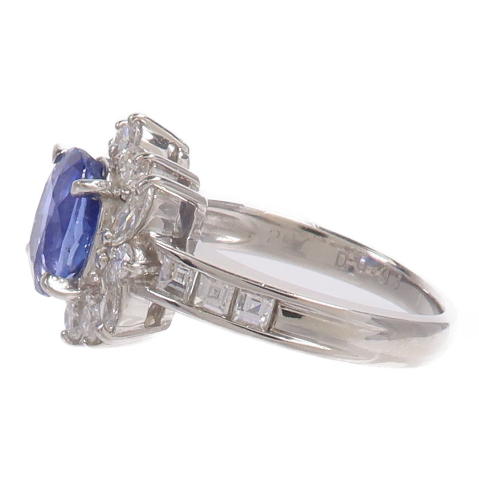 JEWELRY PT900鉑金Sapphire Diamond Ring藍寶石/鑽石戒指