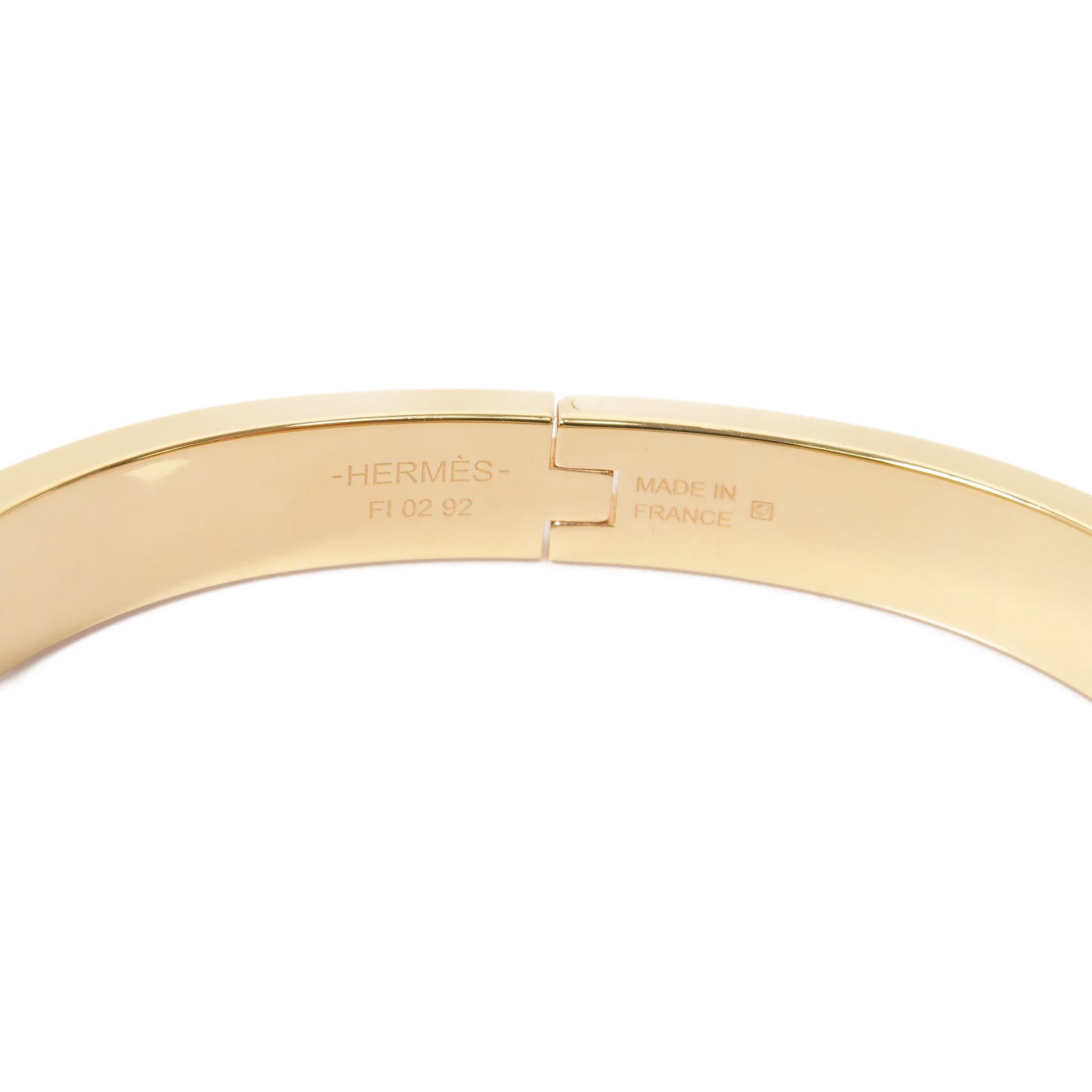HERMES 金屬Mini Clic Chaine d'Ancre Bracelet手鐲金色/米色