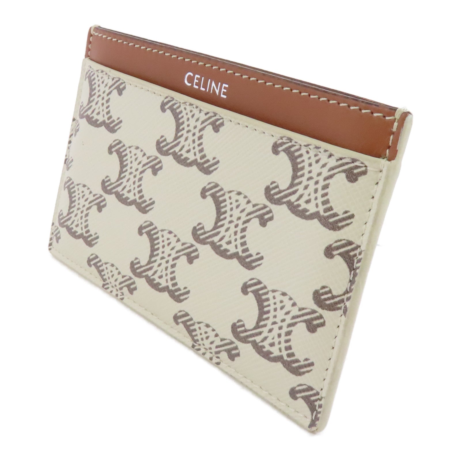 CELINE 塗層帆布Card Case卡片套米色