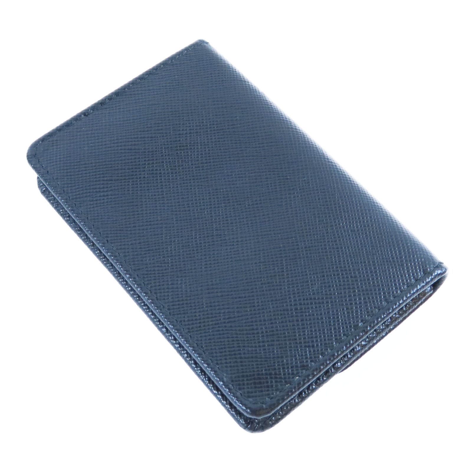 PRADA 【激減優惠】牛皮皮革Card Case金扣卡片套黑色