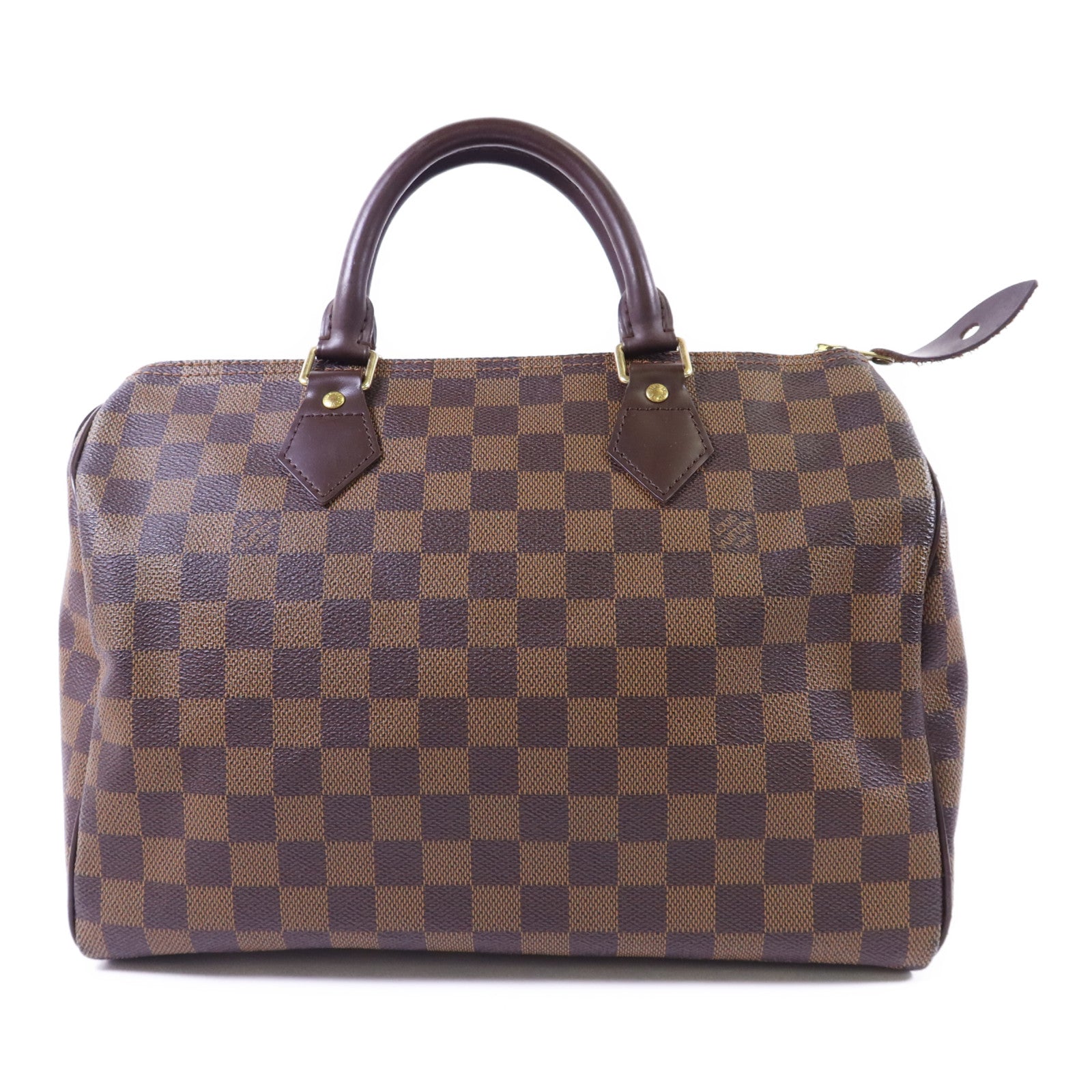 LOUIS VUITTON Damier Speedy 30金扣手挽袋