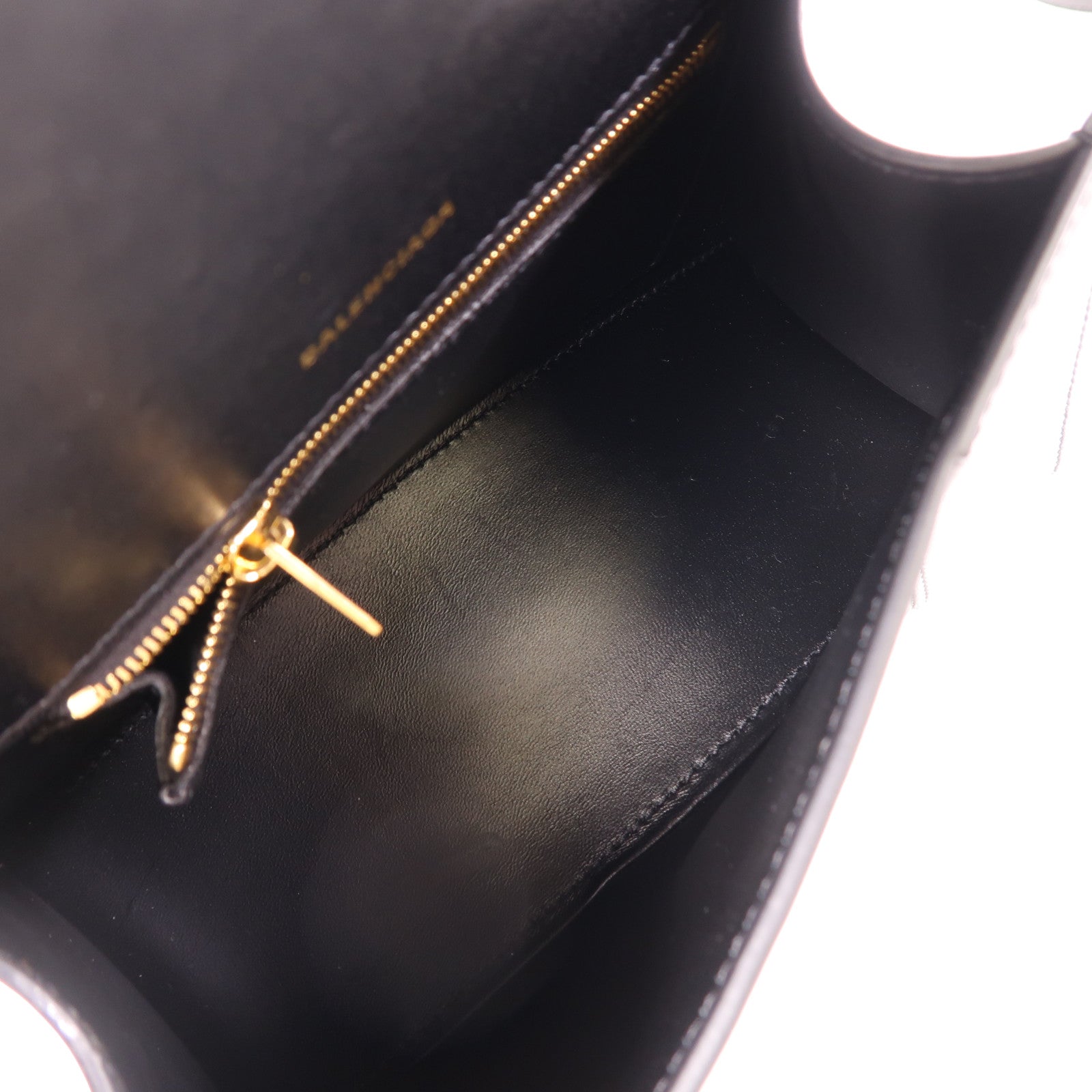 BALENCIAGA GHW Hourglass Small 2 Way Shoulder Bag Handbag Calfskin Leather Black