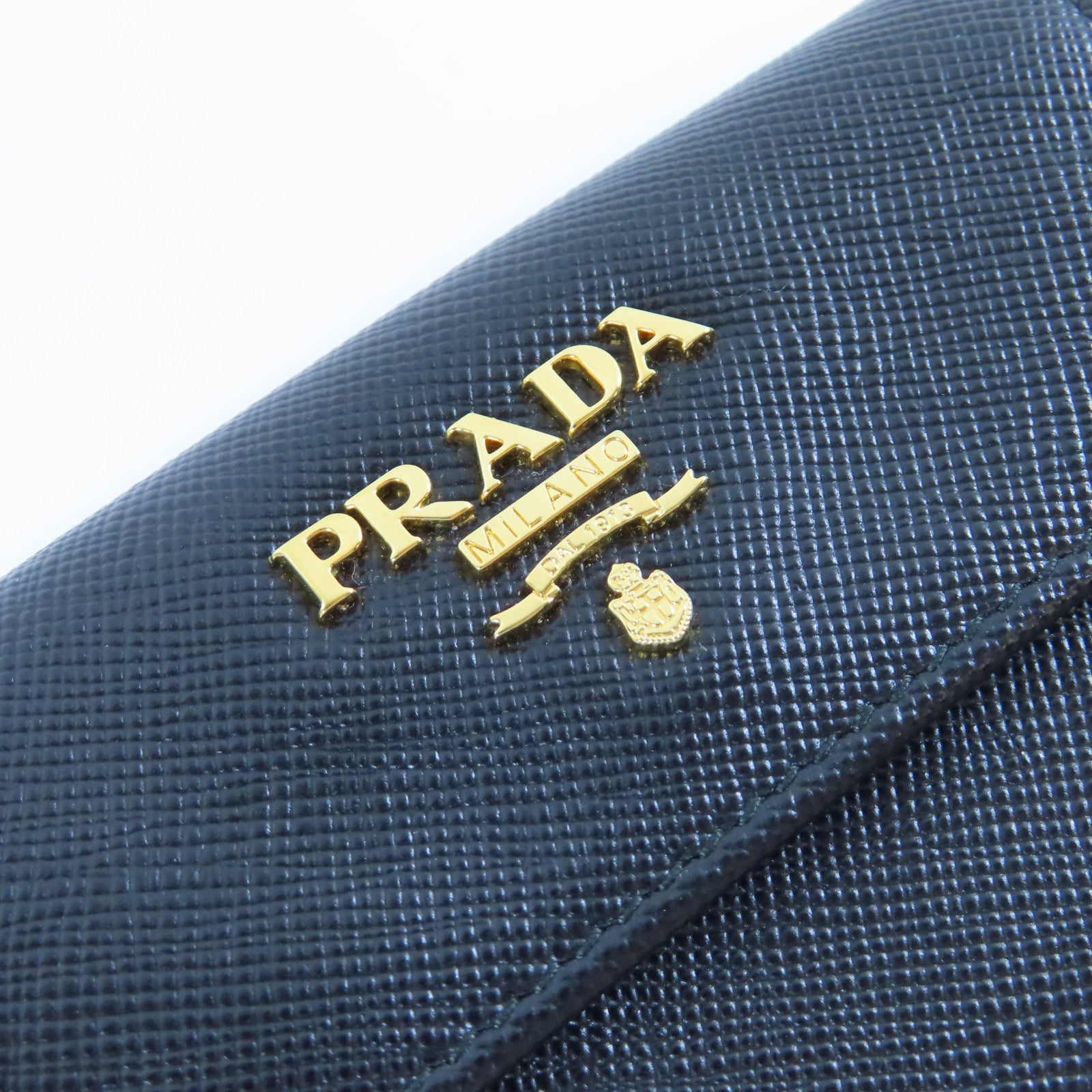 PRADA 【激減優惠】牛皮皮革Card Case金扣卡片套黑色