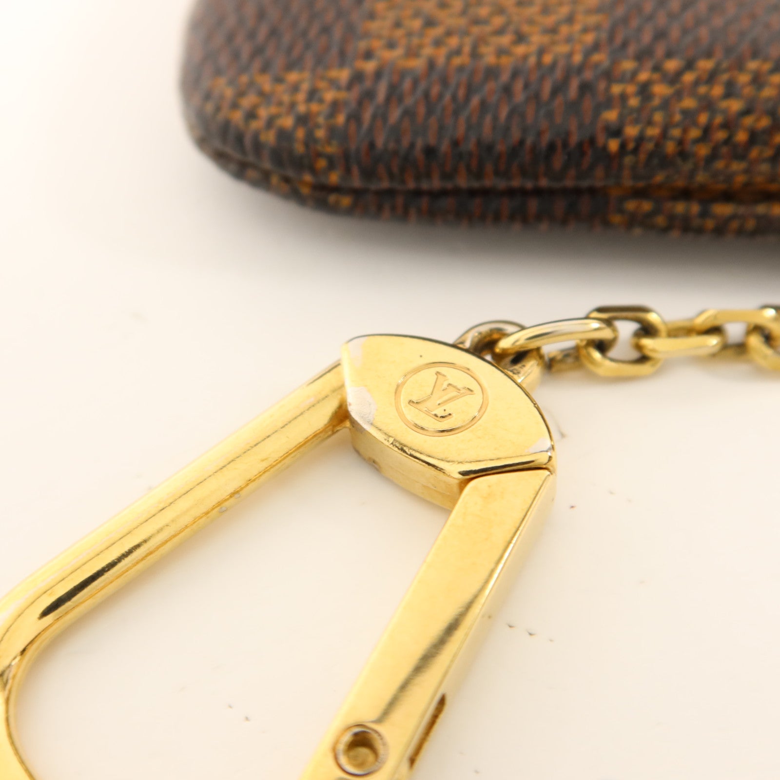 LOUIS VUITTON Damier Pochette Cles金扣零錢包