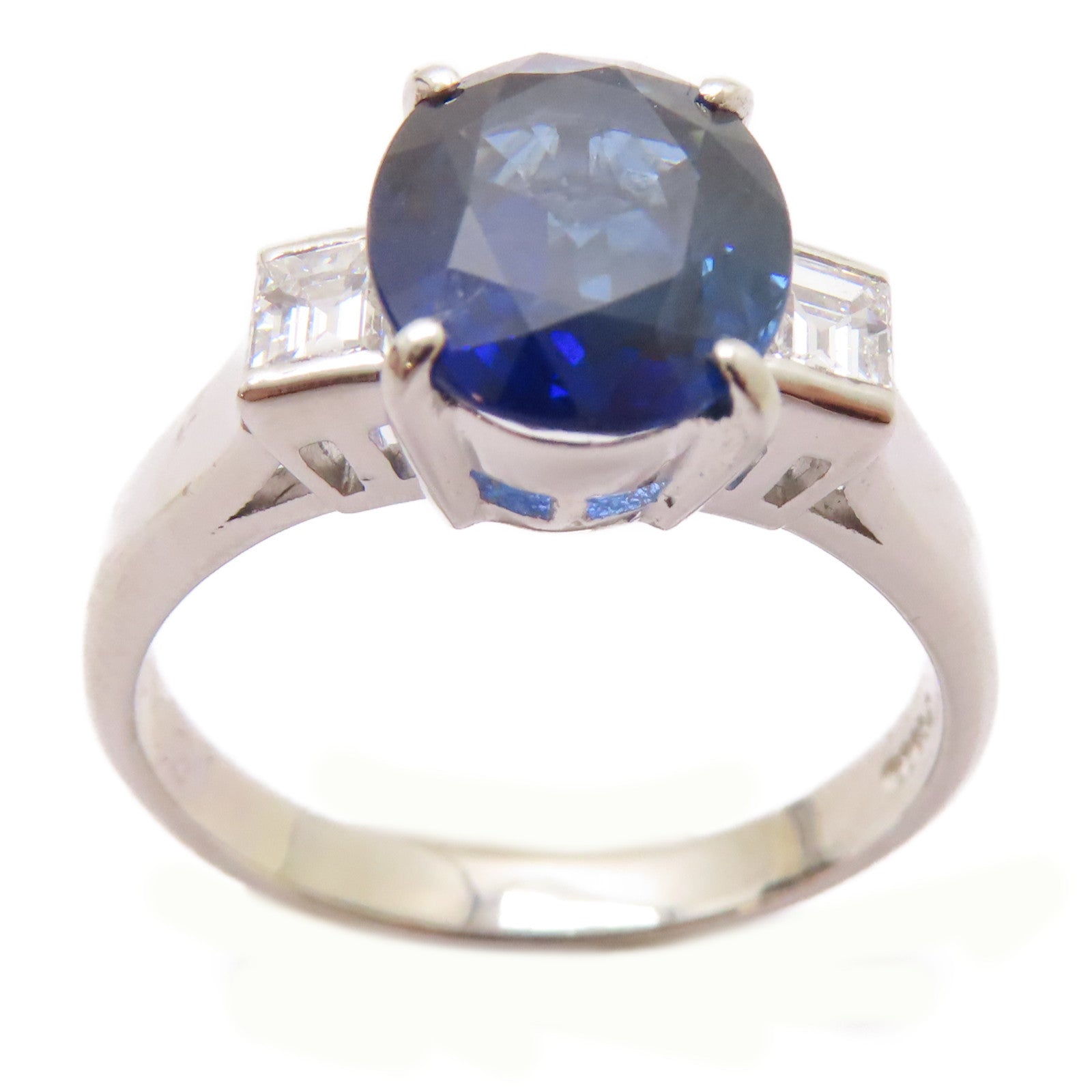 JEWELRY PT900鉑金Sapphire/Diamond Ring 2.68ct藍寶石/0.31ct鑽石戒指US#7