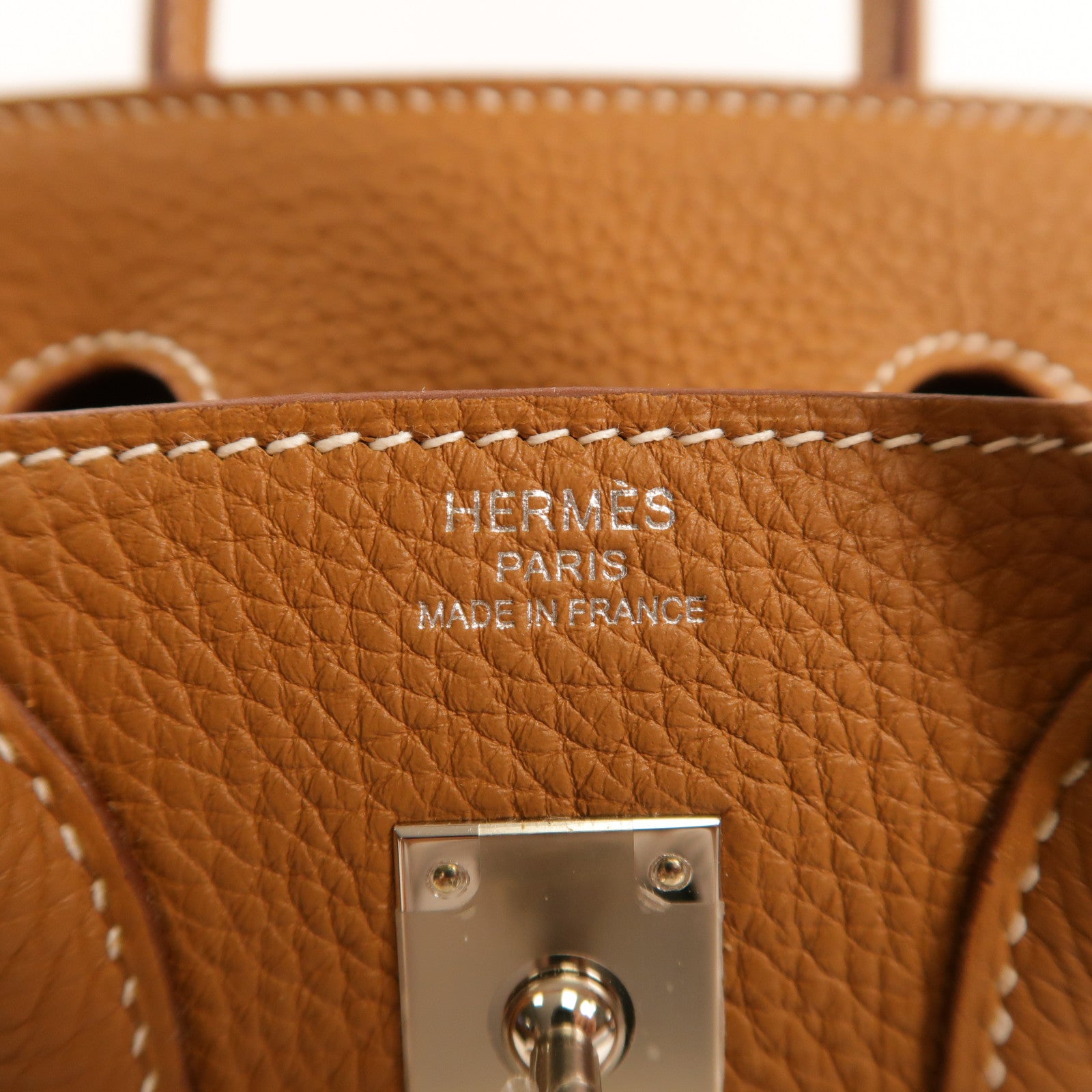 HERMES 【激減優惠】Togo皮革Birkin 25銀扣手挽袋Gold