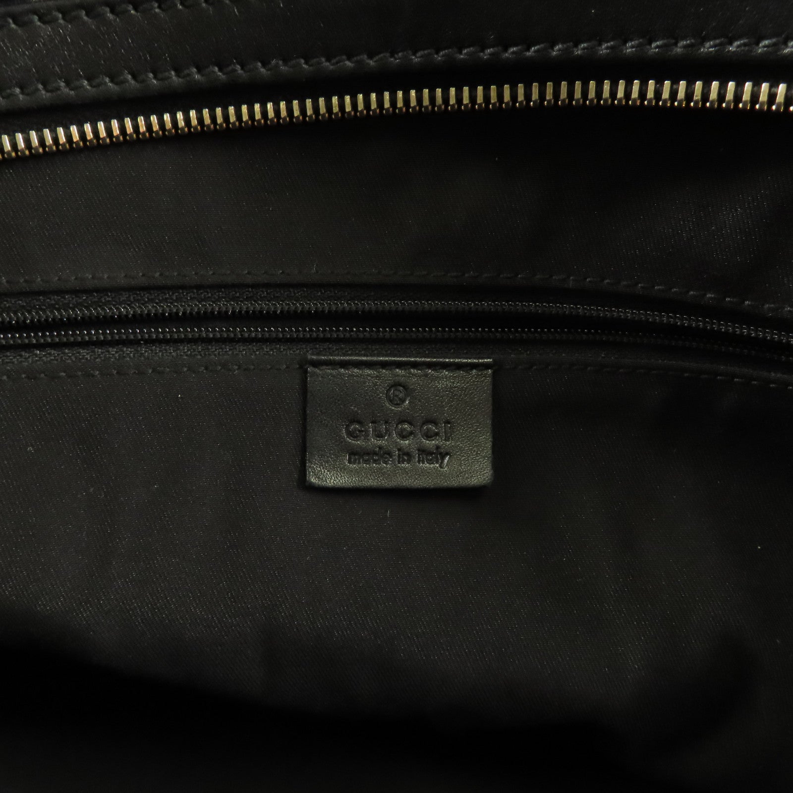 GUCCI GG GHW Hand Bag Suede/Leather 162880 Black