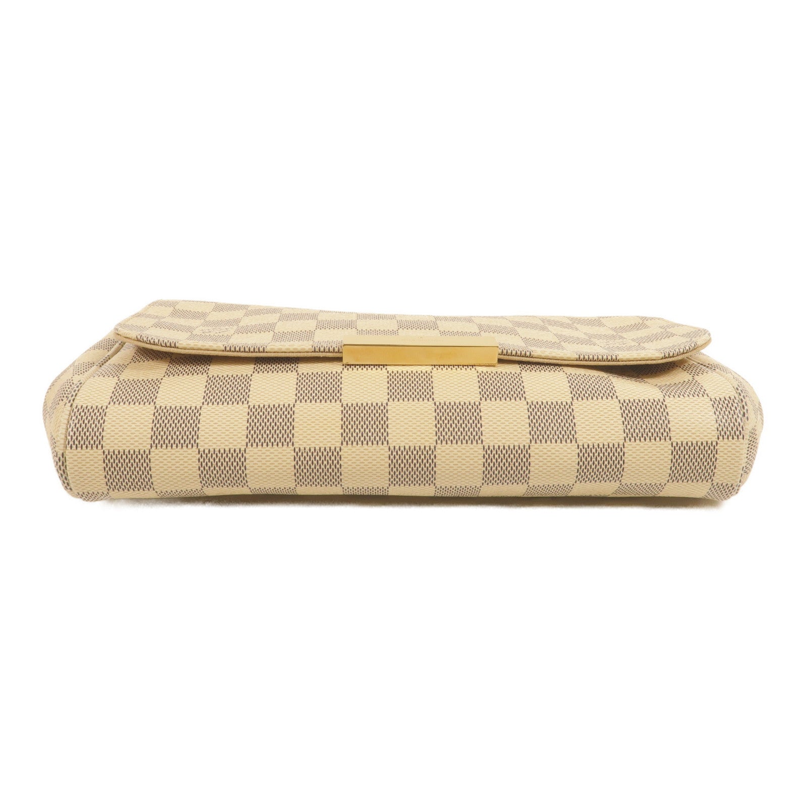 LOUIS VUITTON Damier Azur Favorite MM金扣手挽肩背兩用袋白色