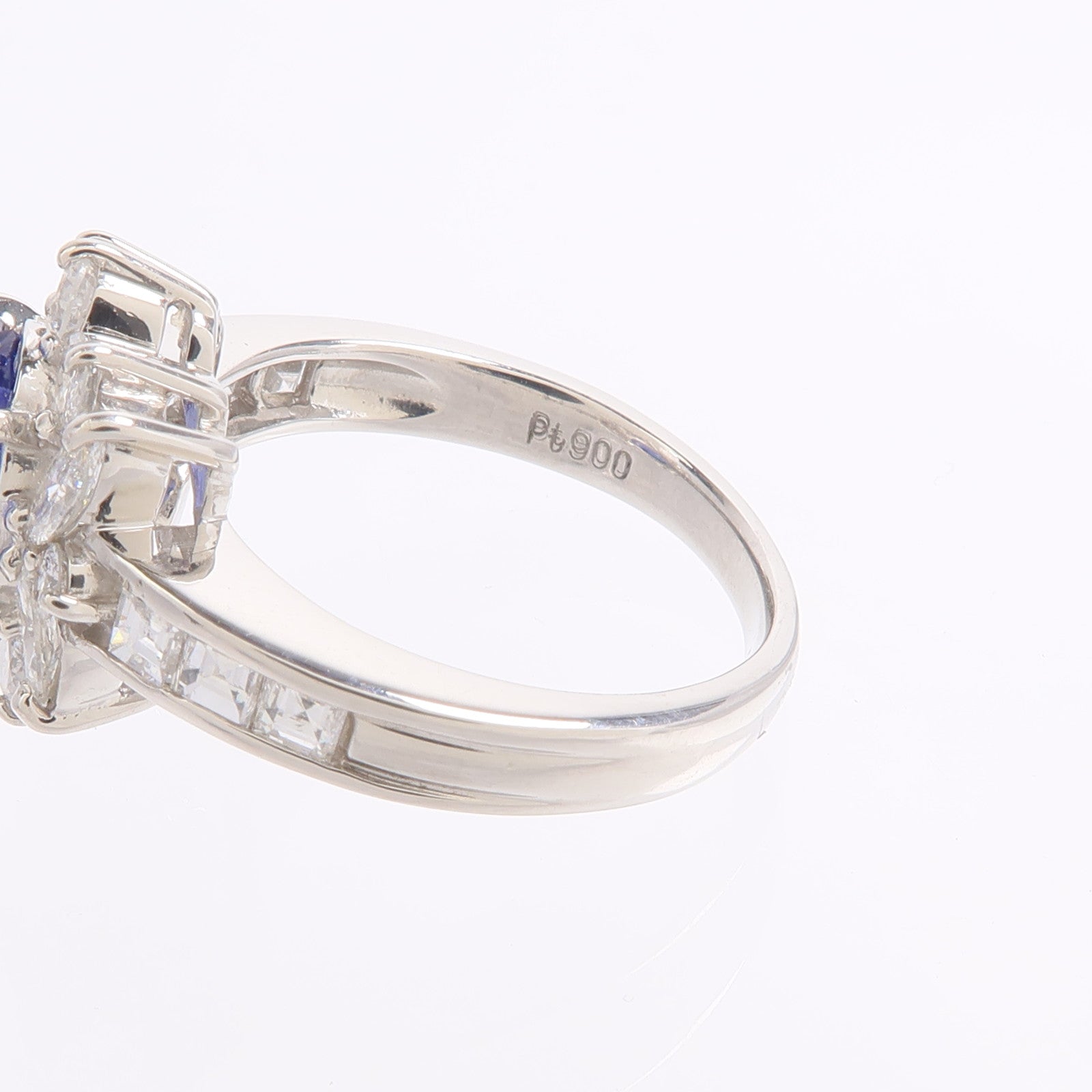 JEWELRY PT900鉑金Sapphire Diamond Ring藍寶石/鑽石戒指