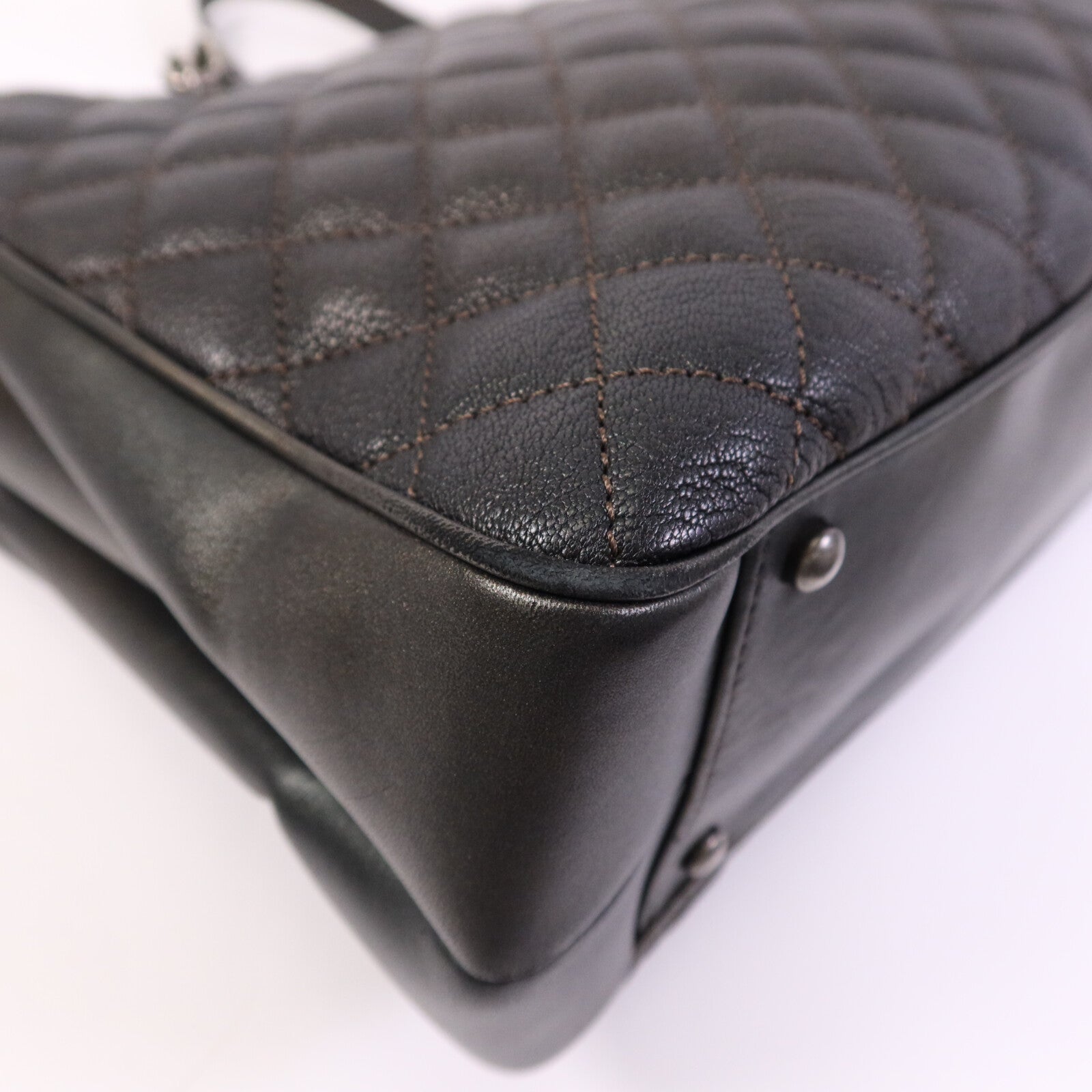 CHANEL 牛皮皮革Chain Shoulder Bag銀扣鏈帶肩背袋