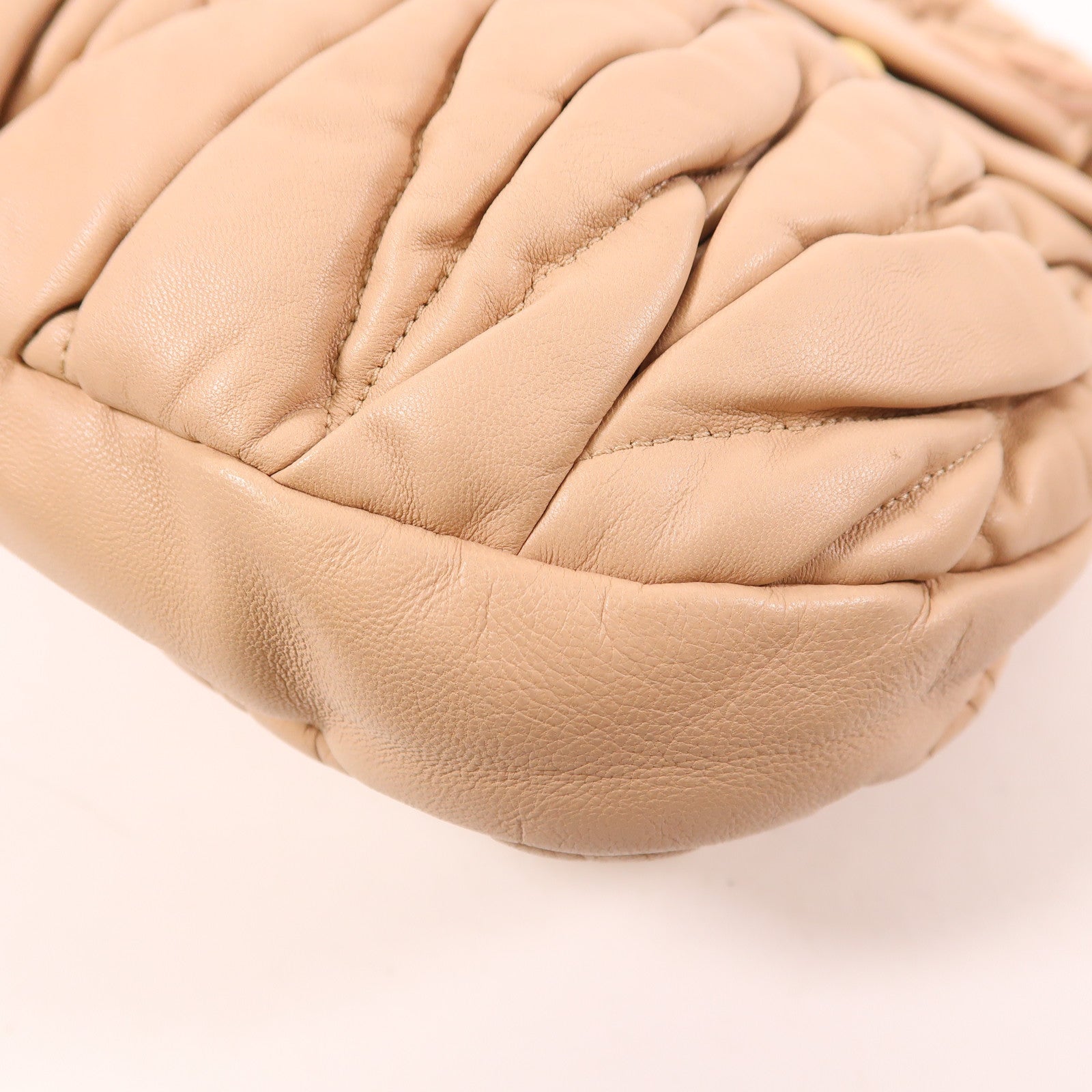 Miu Miu GHW Coffer 2 Way Shoulder Bag Lambskin Leather Pink