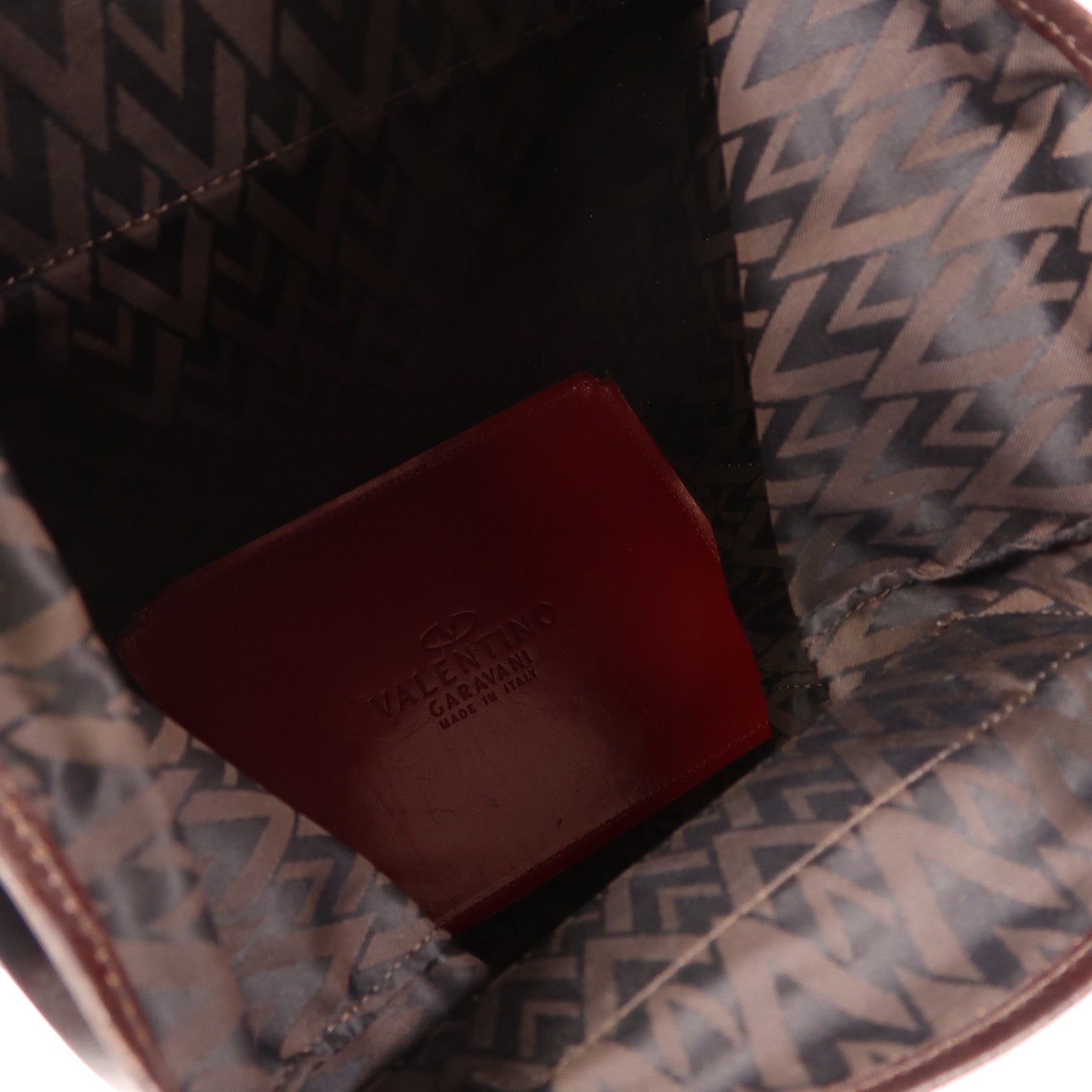 Valentino 帆布/皮革Tote Bag銀扣手挽袋啡色