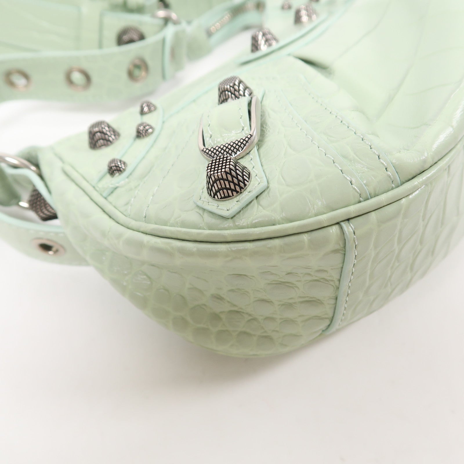 BALENCIAGA 羊皮皮革Le Cagole XS銀扣肩背袋