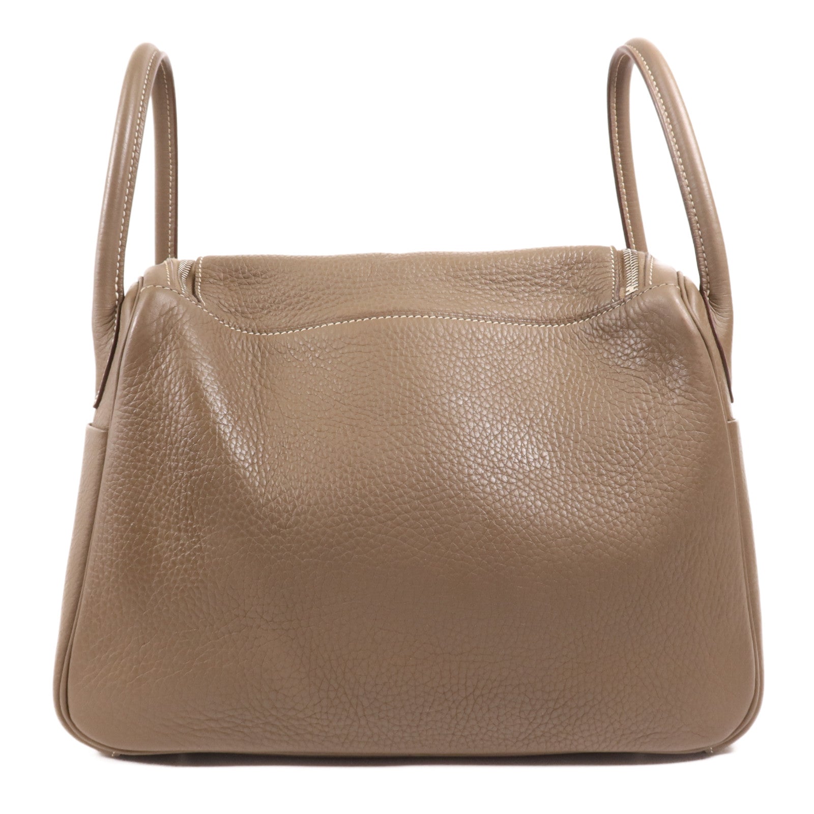 HERMES Clemence皮革Lindy 30銀扣手挽肩背兩用袋Etoupe