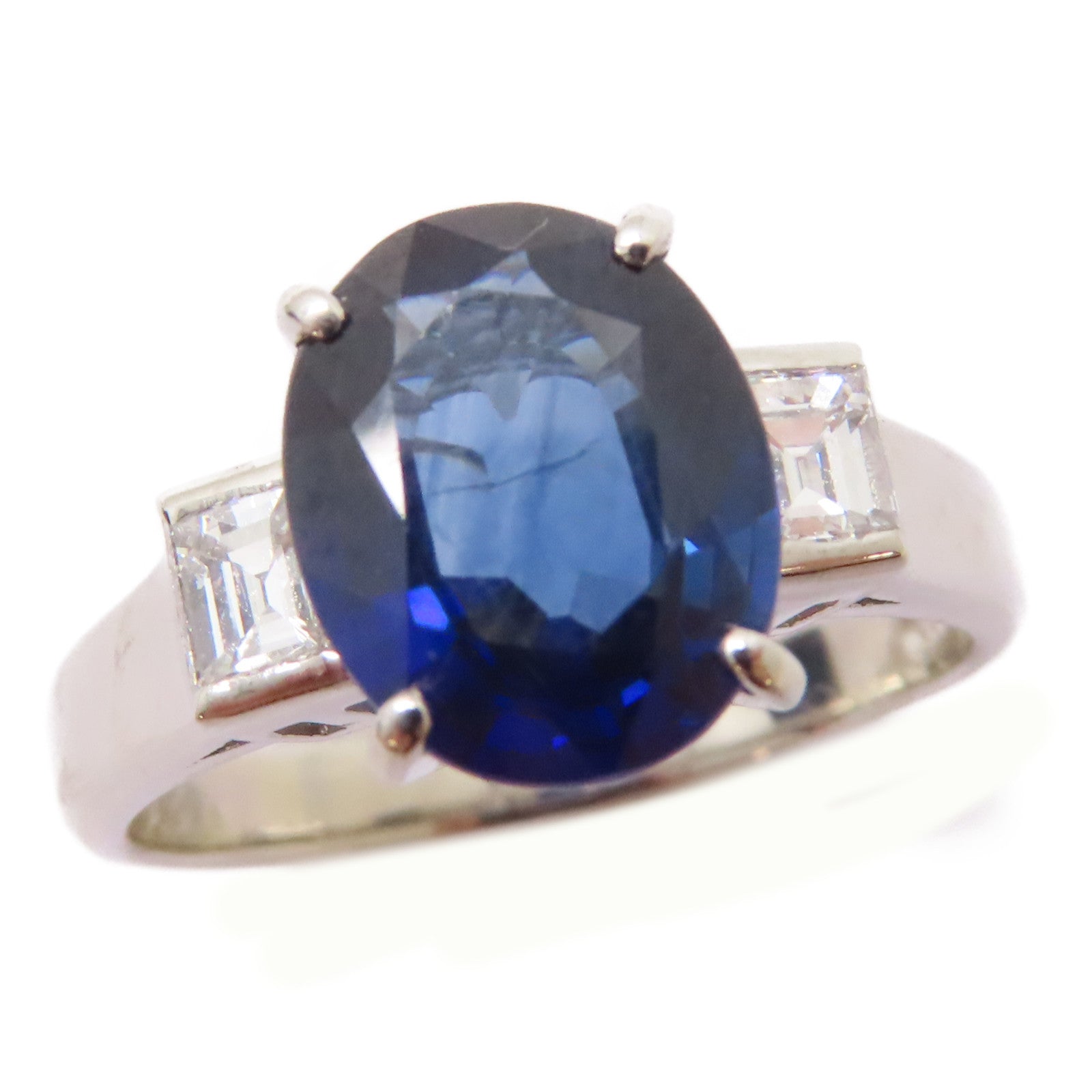 JEWELRY PT900鉑金Sapphire/Diamond Ring 2.68ct藍寶石/0.31ct鑽石戒指US#7