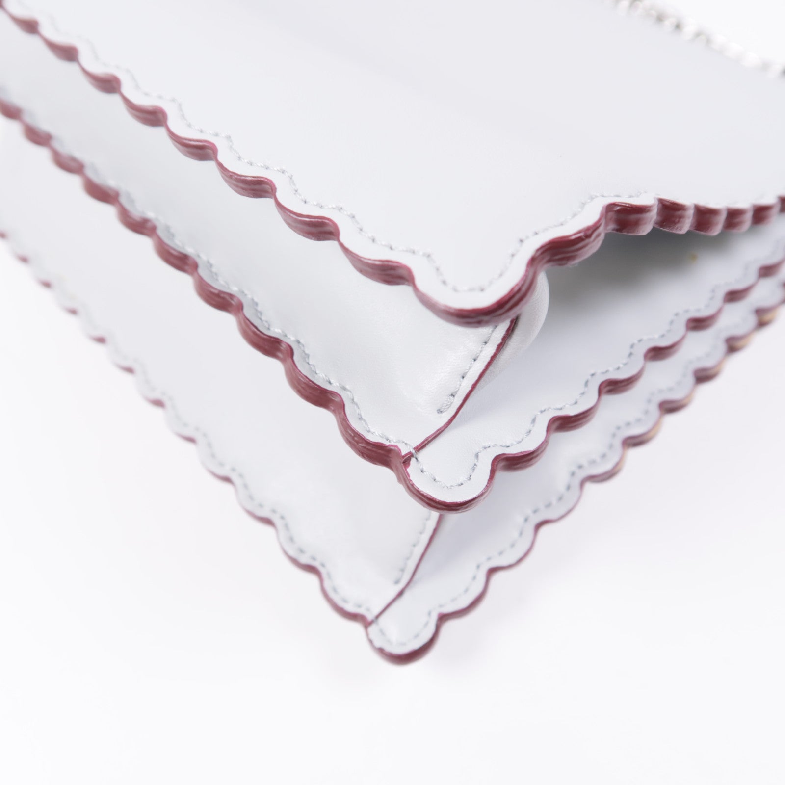 FENDI GHW Chain Shoulder Bag Calfskin Leather 8M0381 Grey