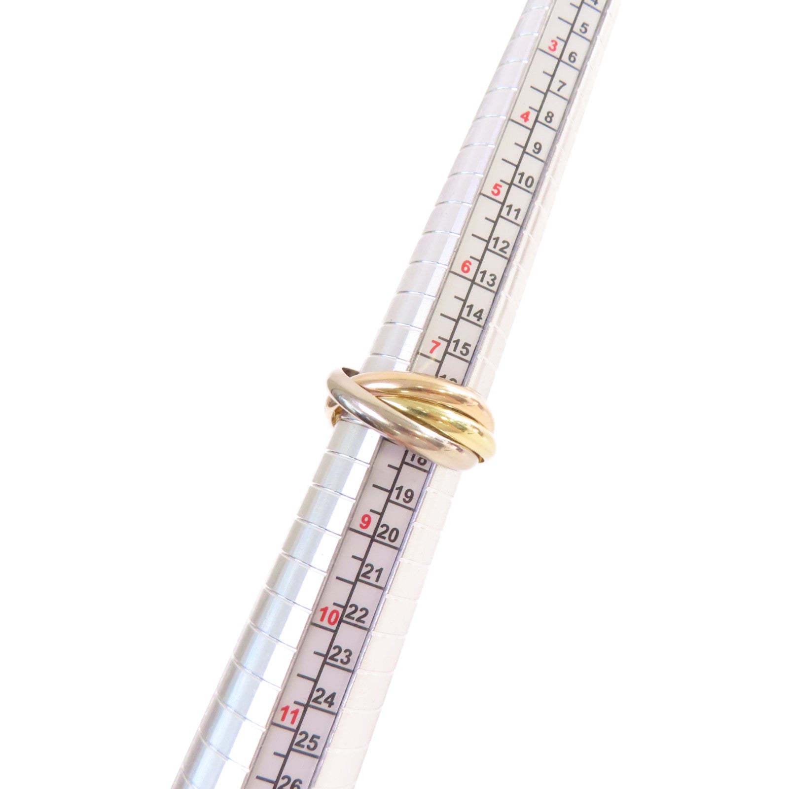 CARTIER 18K黃金/白金/玫瑰金Trinity Ring戒指#60/US#7.75