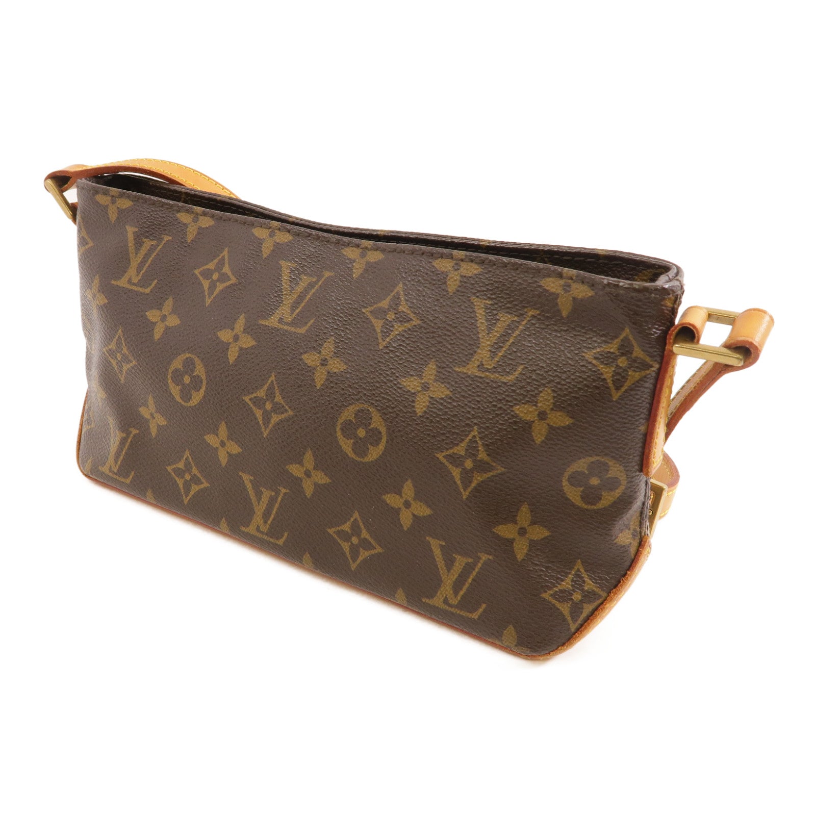 LOUIS VUITTON Monogram Trotteur金扣肩背袋啡色