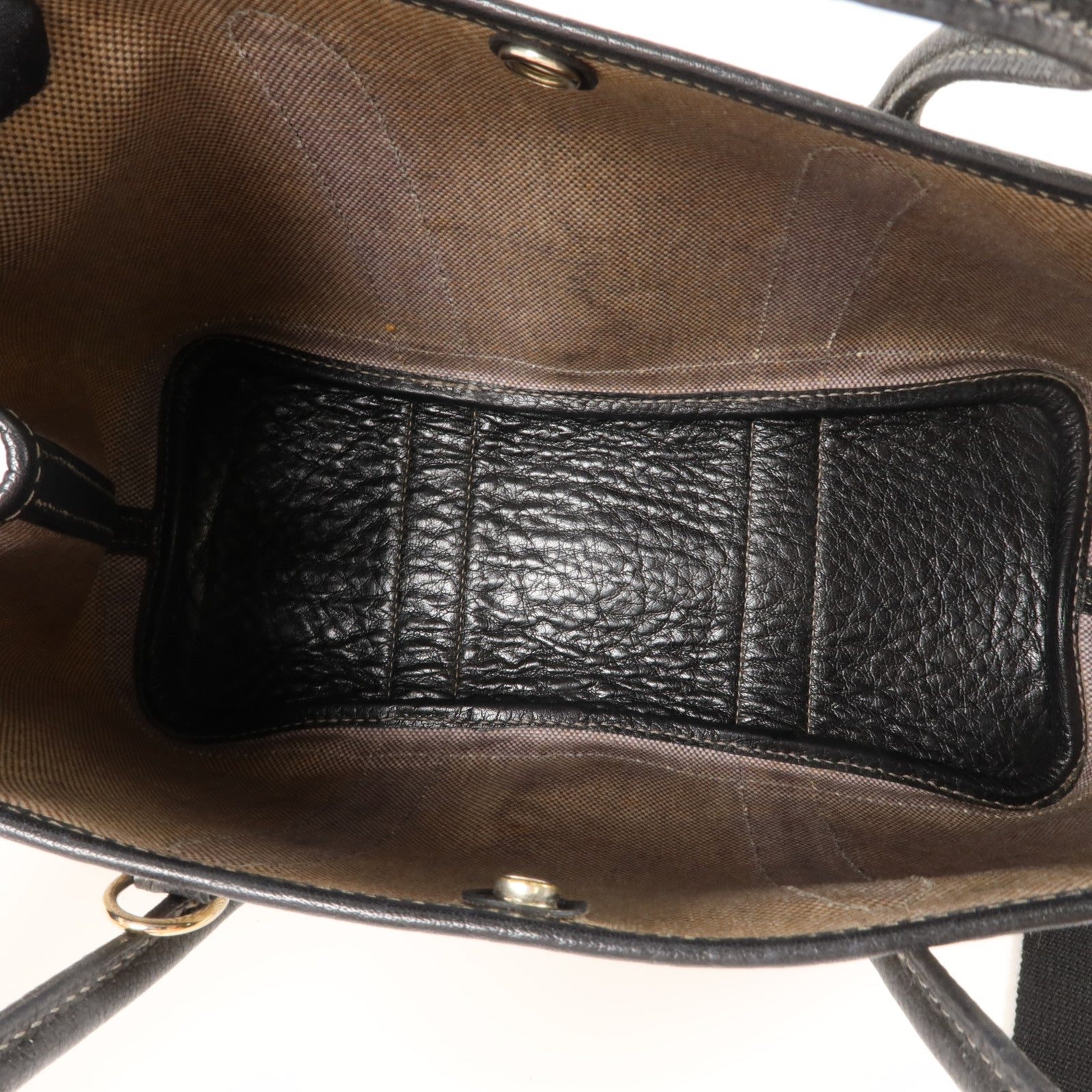 HERMES 帆布/牛皮皮革Garden Party TPM With Strap手挽袋Noir