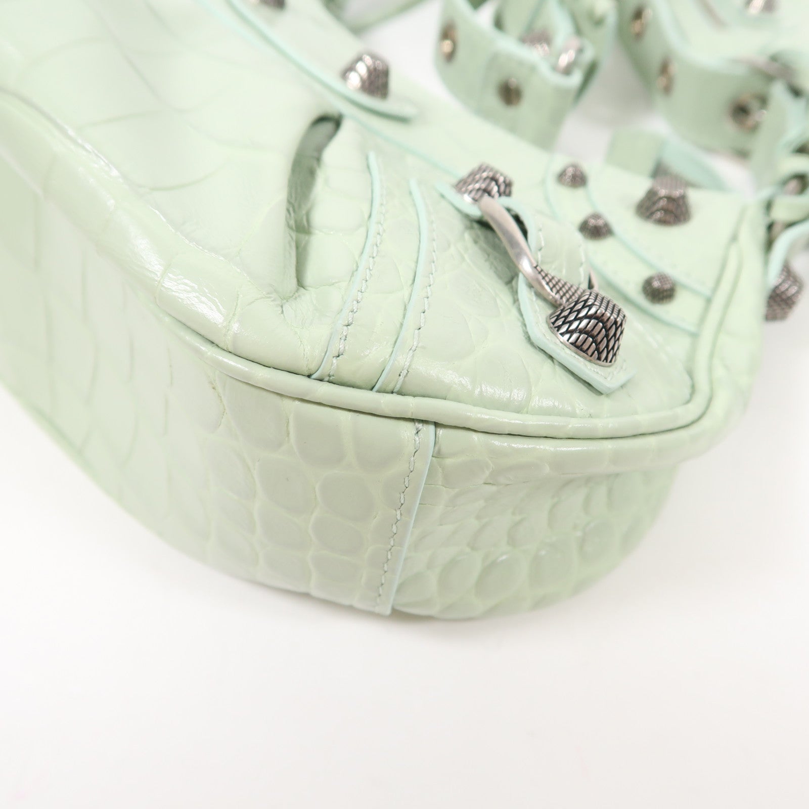 BALENCIAGA 羊皮皮革Le Cagole XS銀扣肩背袋