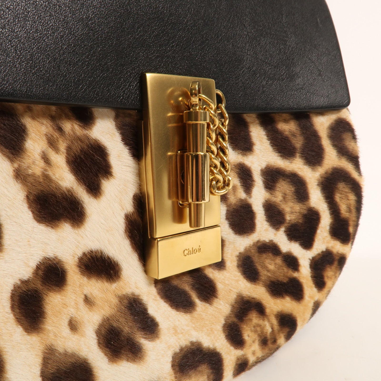 Chloe 馬毛Chain Shoulder金扣鏈帶肩背袋