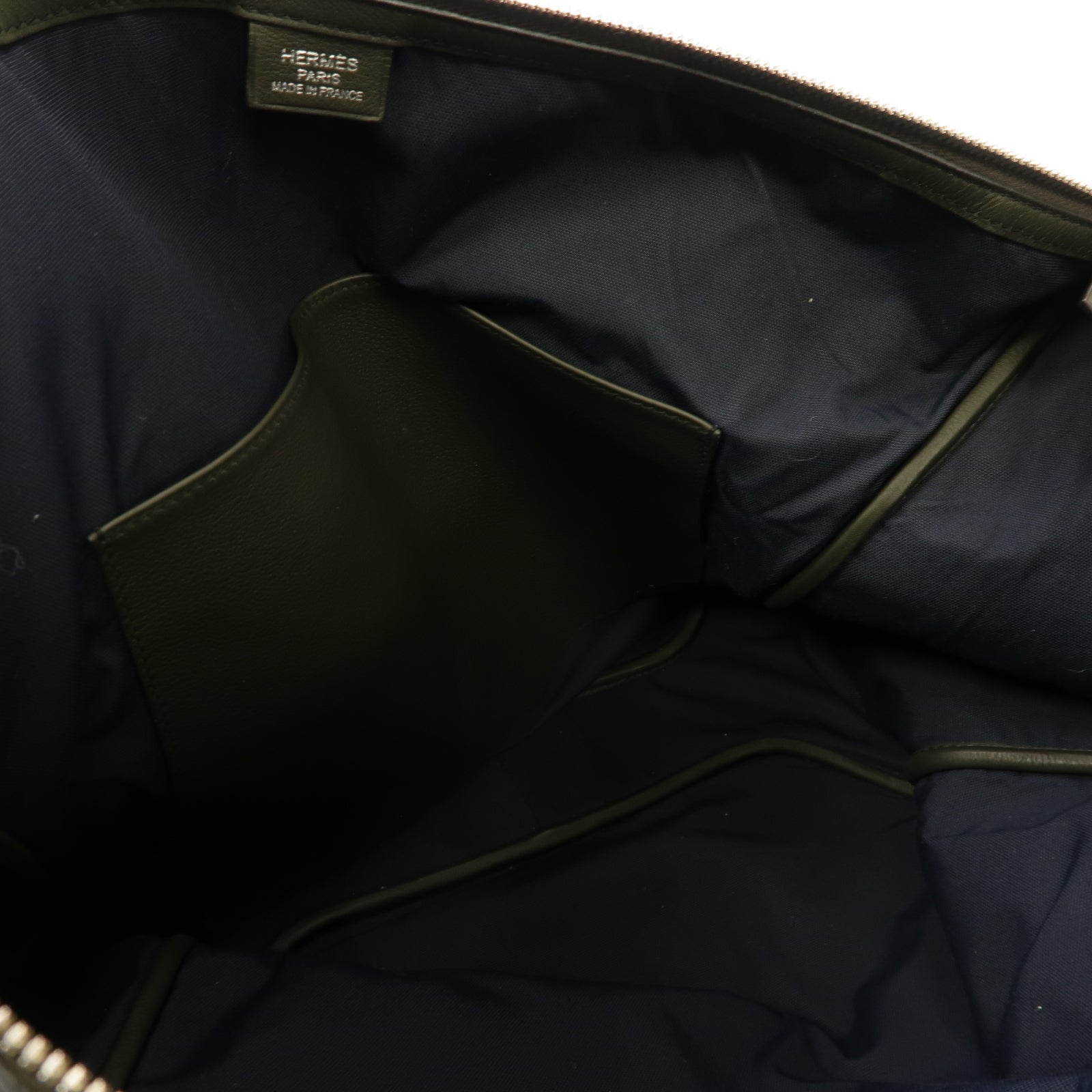 HERMES 【激減優惠】Evercolor皮革Shoulder Bag銀扣肩背袋深綠色