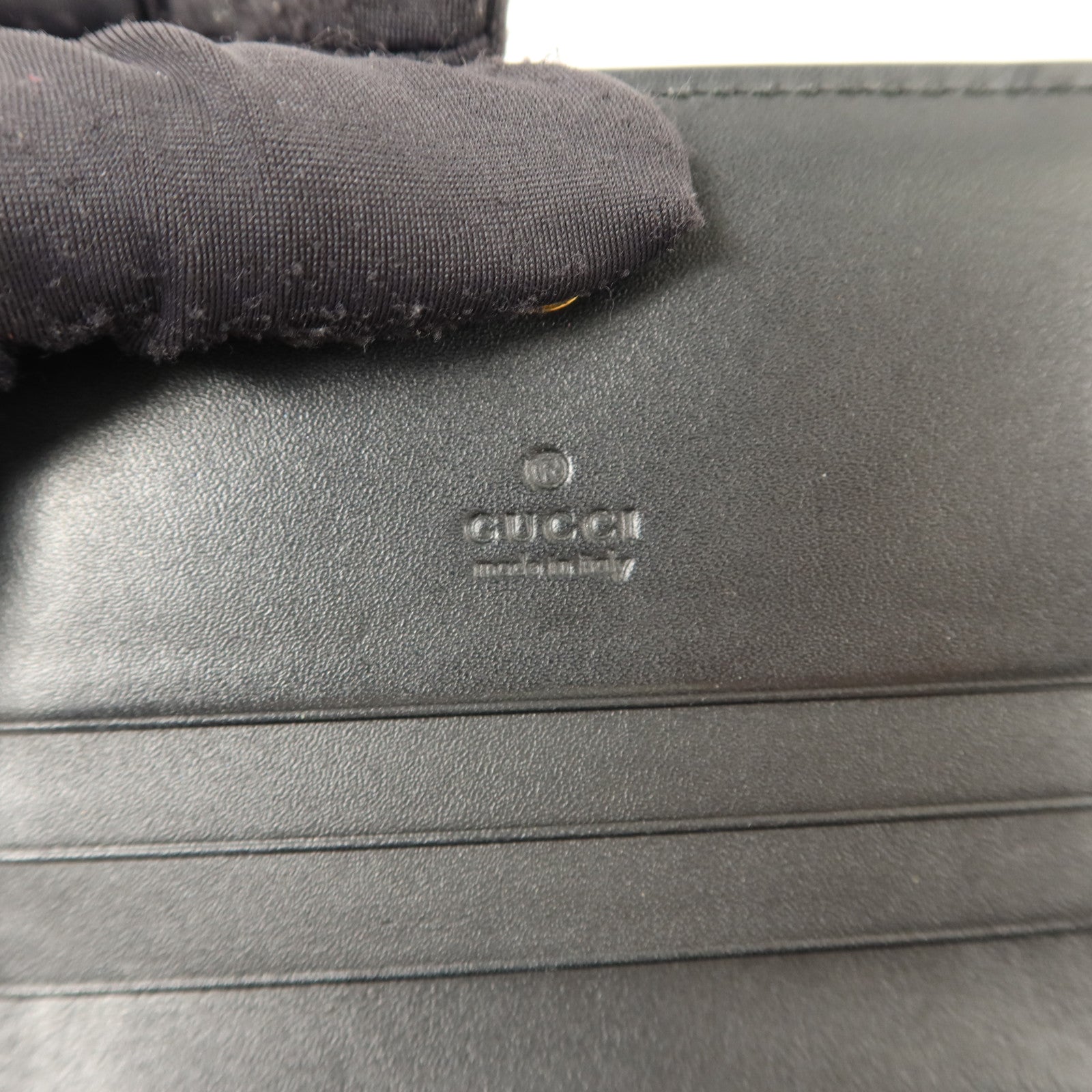 GUCCI 塗層帆布/牛皮皮革GG Supreme Bees Folded Wallet錢包