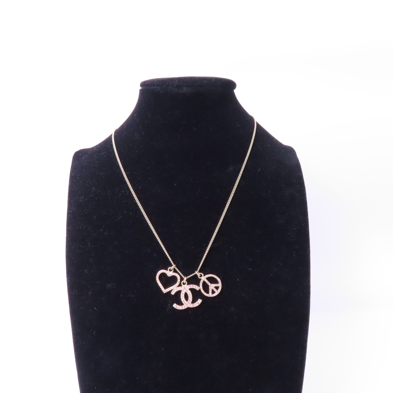 CHANEL PVC/金屬Necklace項鍊粉紅色/金色