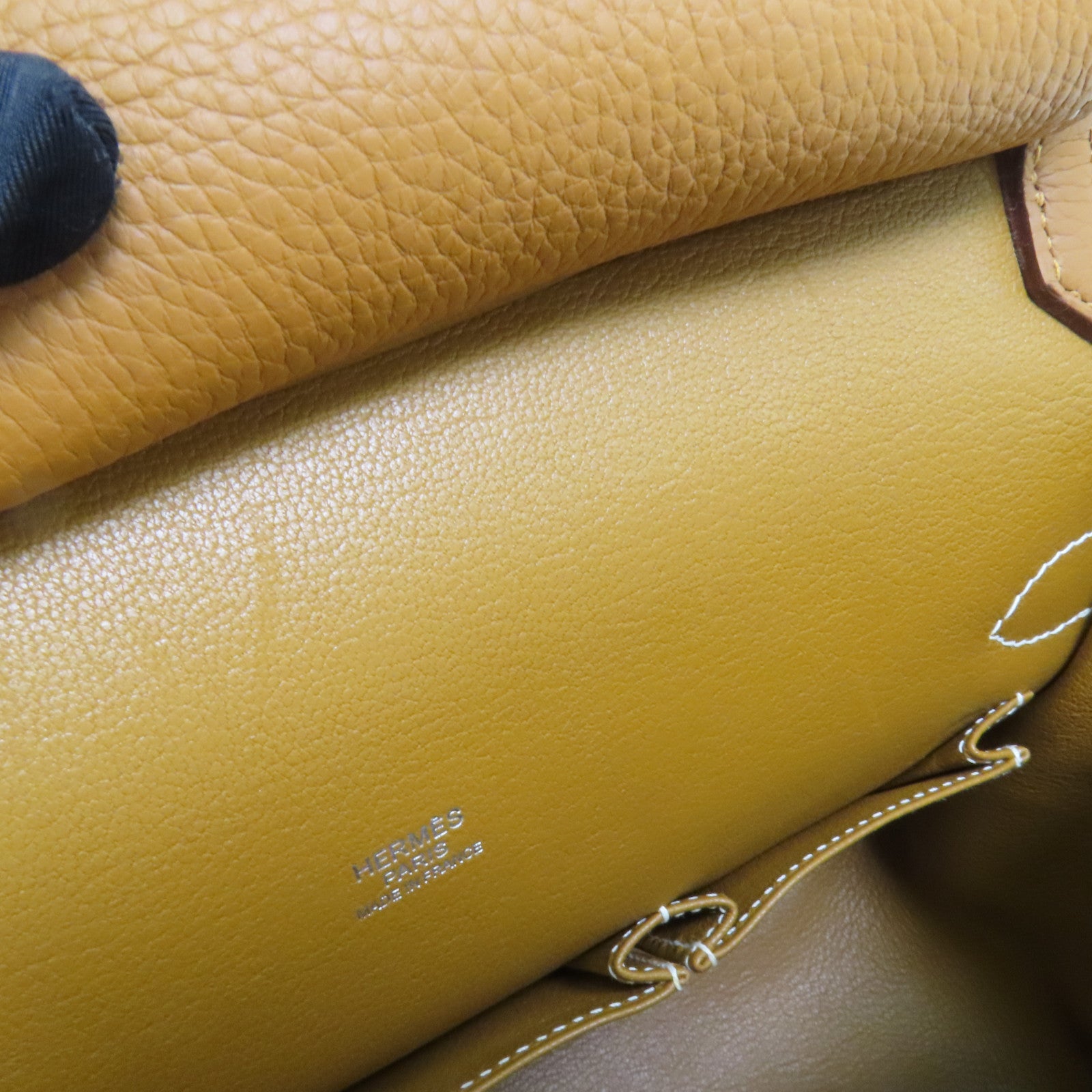 HERMES Clemence皮革Jypsiere 31銀扣肩背袋Gold