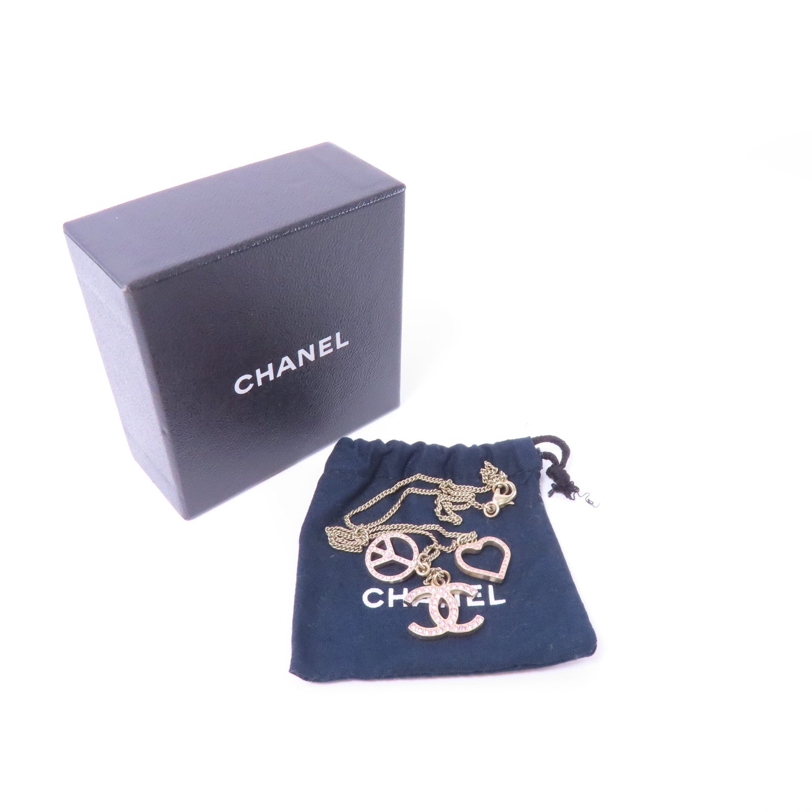 CHANEL PVC/金屬Necklace項鍊粉紅色/金色