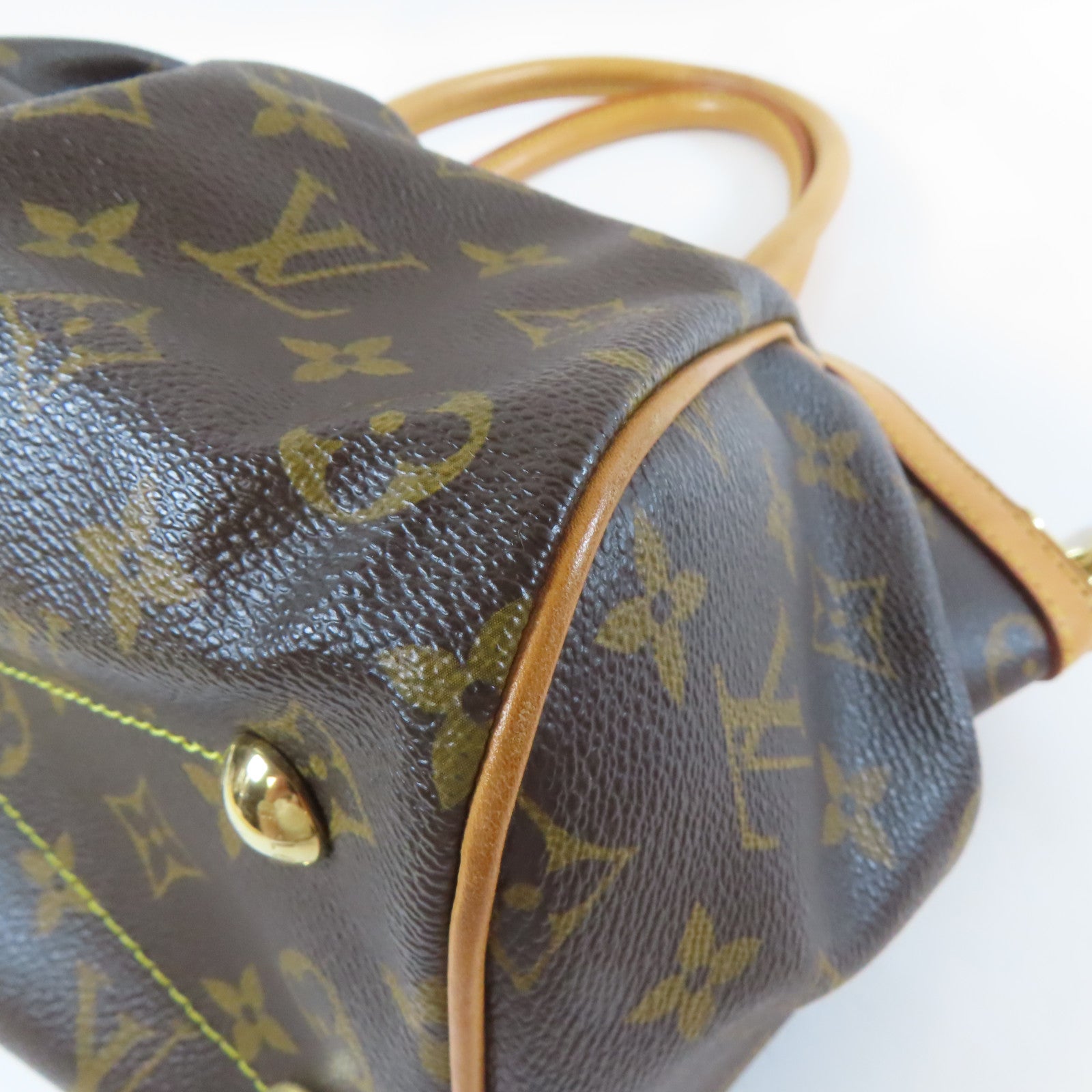 LOUIS VUITTON Monogram Tivoli PM金扣手挽袋啡色