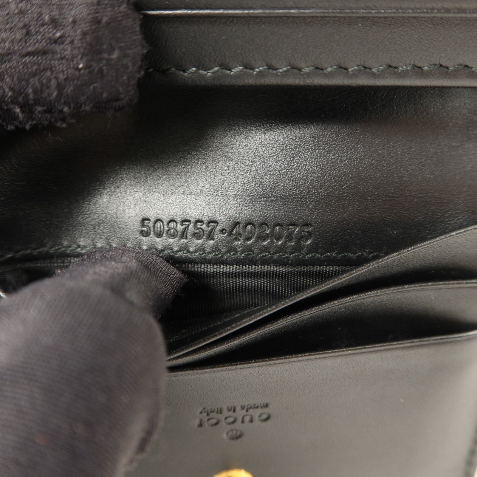GUCCI 塗層帆布/牛皮皮革GG Supreme Bees Folded Wallet錢包
