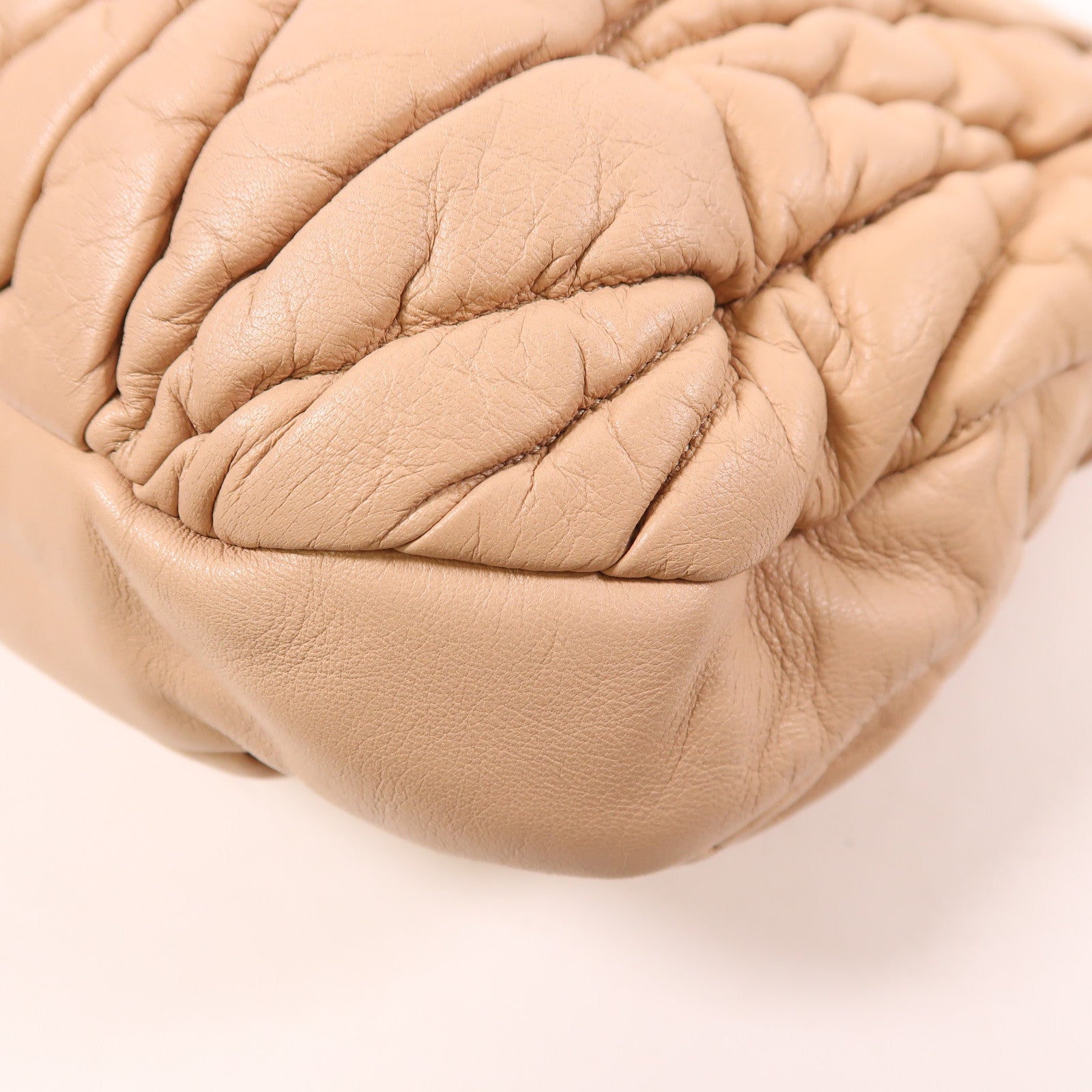 Miu Miu GHW Coffer 2 Way Shoulder Bag Lambskin Leather Pink