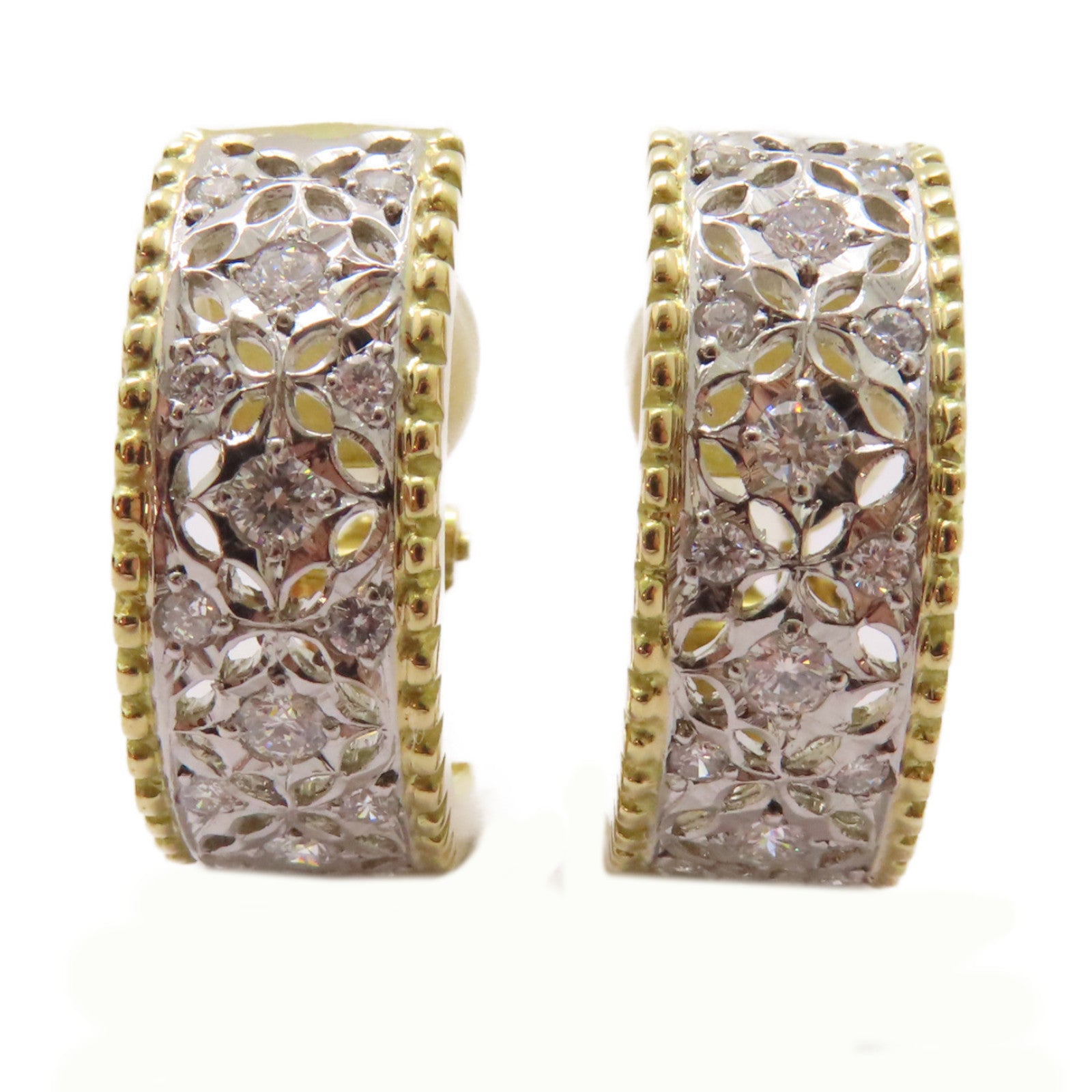 JEWELRY PT900鉑金/18K黃金Diamond Earrings 0.68ct鑽石耳環