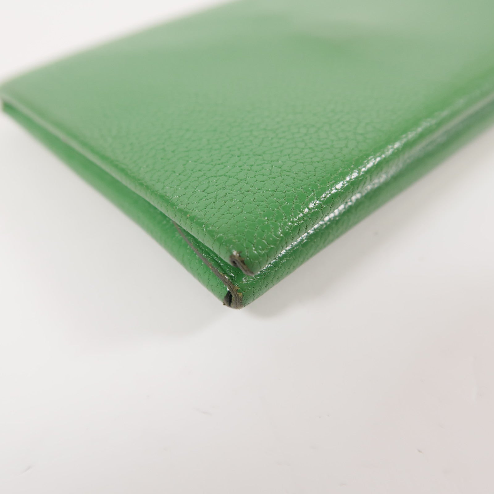 HERMES Chevre皮革Calvi Duo銀扣卡片套