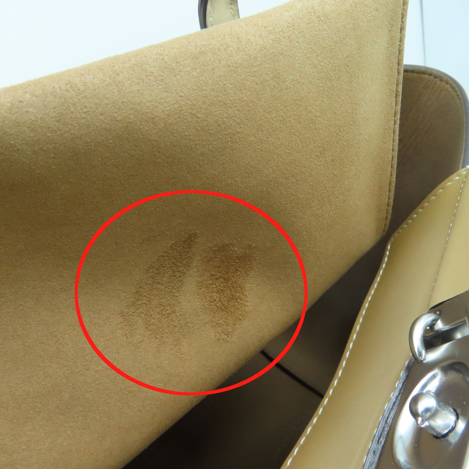 COACH 【激減優惠】塗層帆布Handbag銀扣手挽袋米色