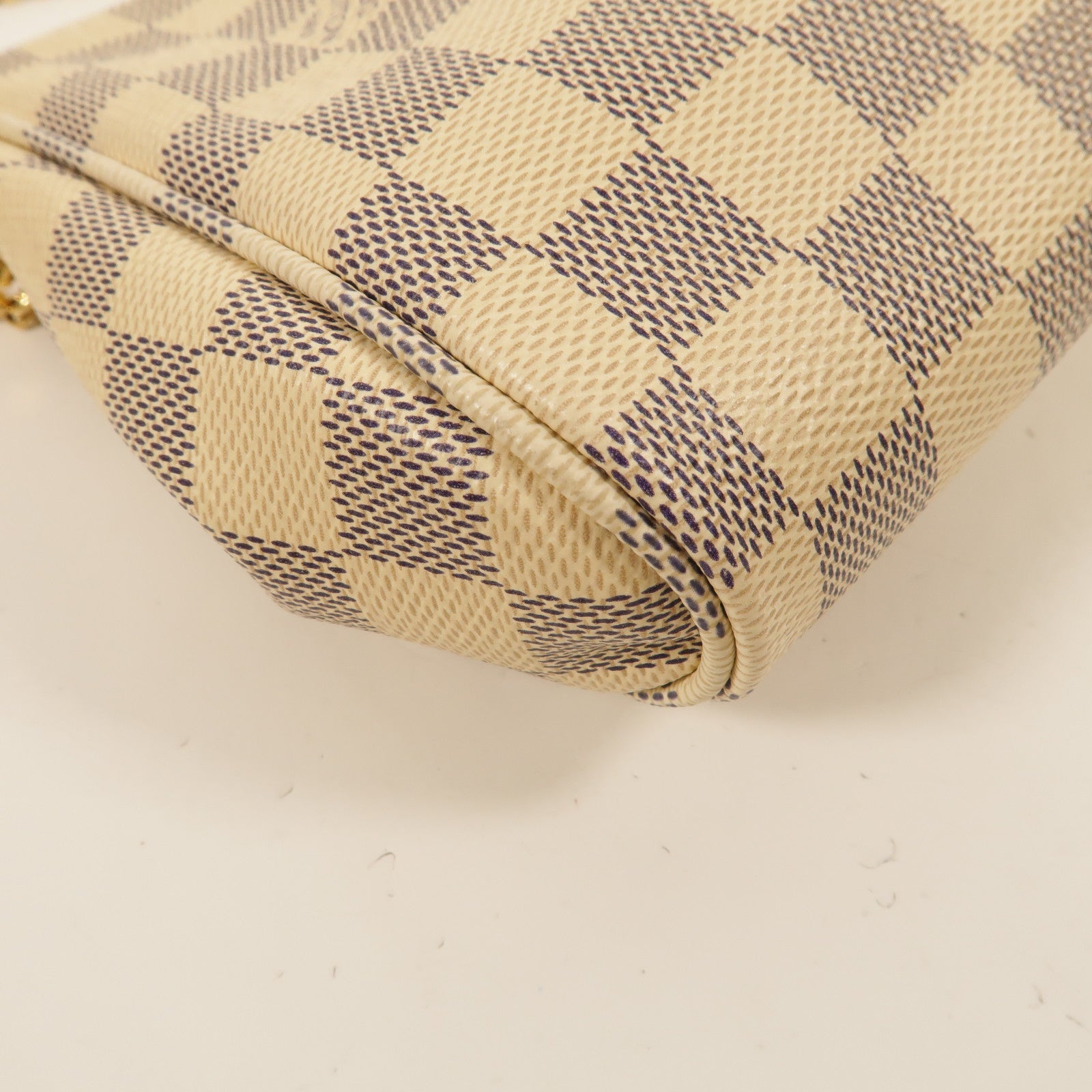 LOUIS VUITTON Damier Azur Favorite MM金扣手挽肩背兩用袋白色