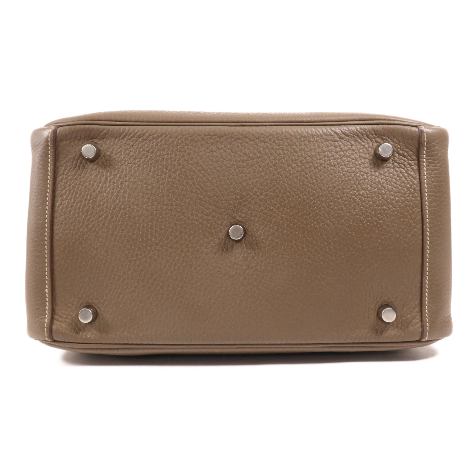 HERMES Clemence皮革Lindy 30銀扣手挽肩背兩用袋Etoupe