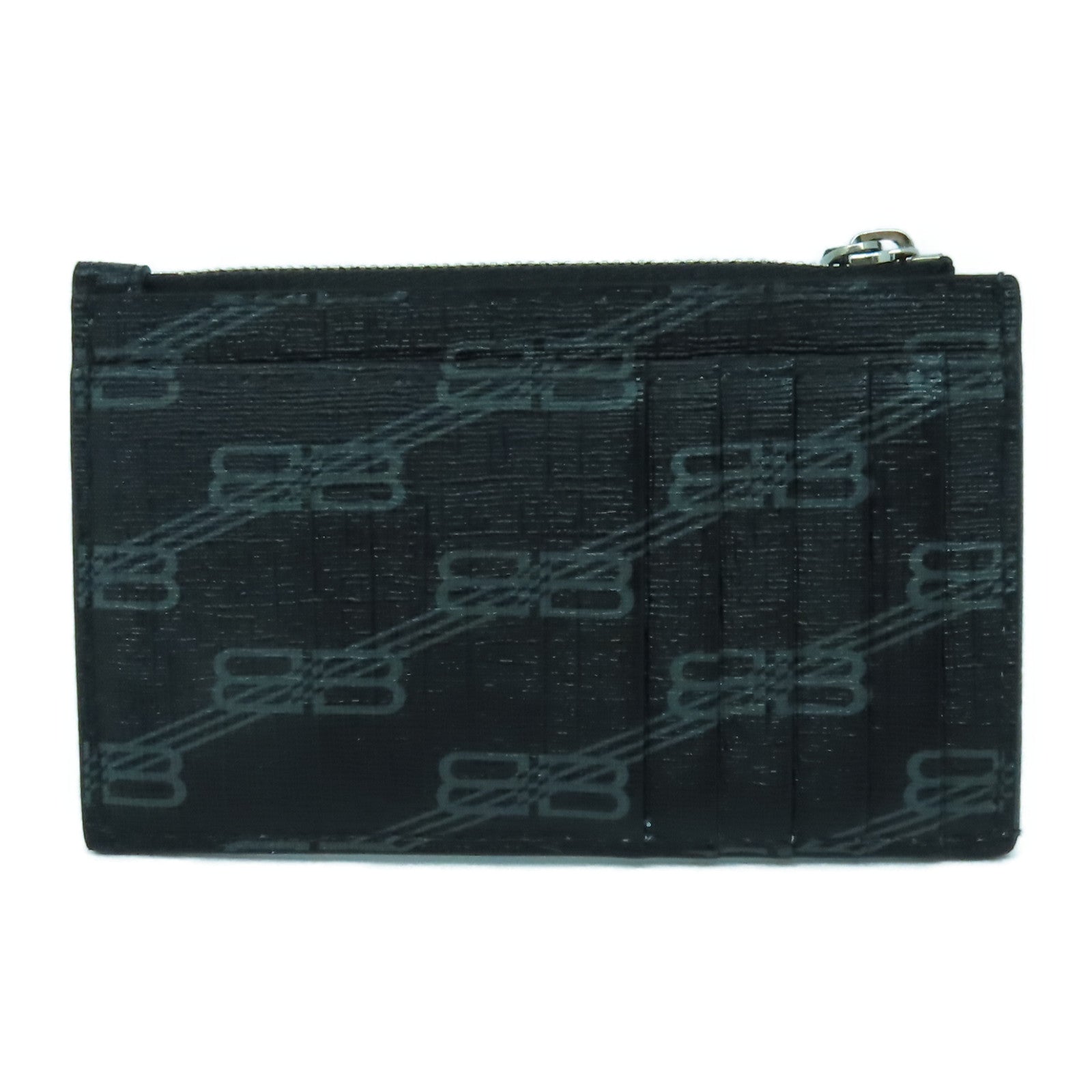 BALENCIAGA 【激減優惠】塗層帆布Card Case銀扣卡片套黑色
