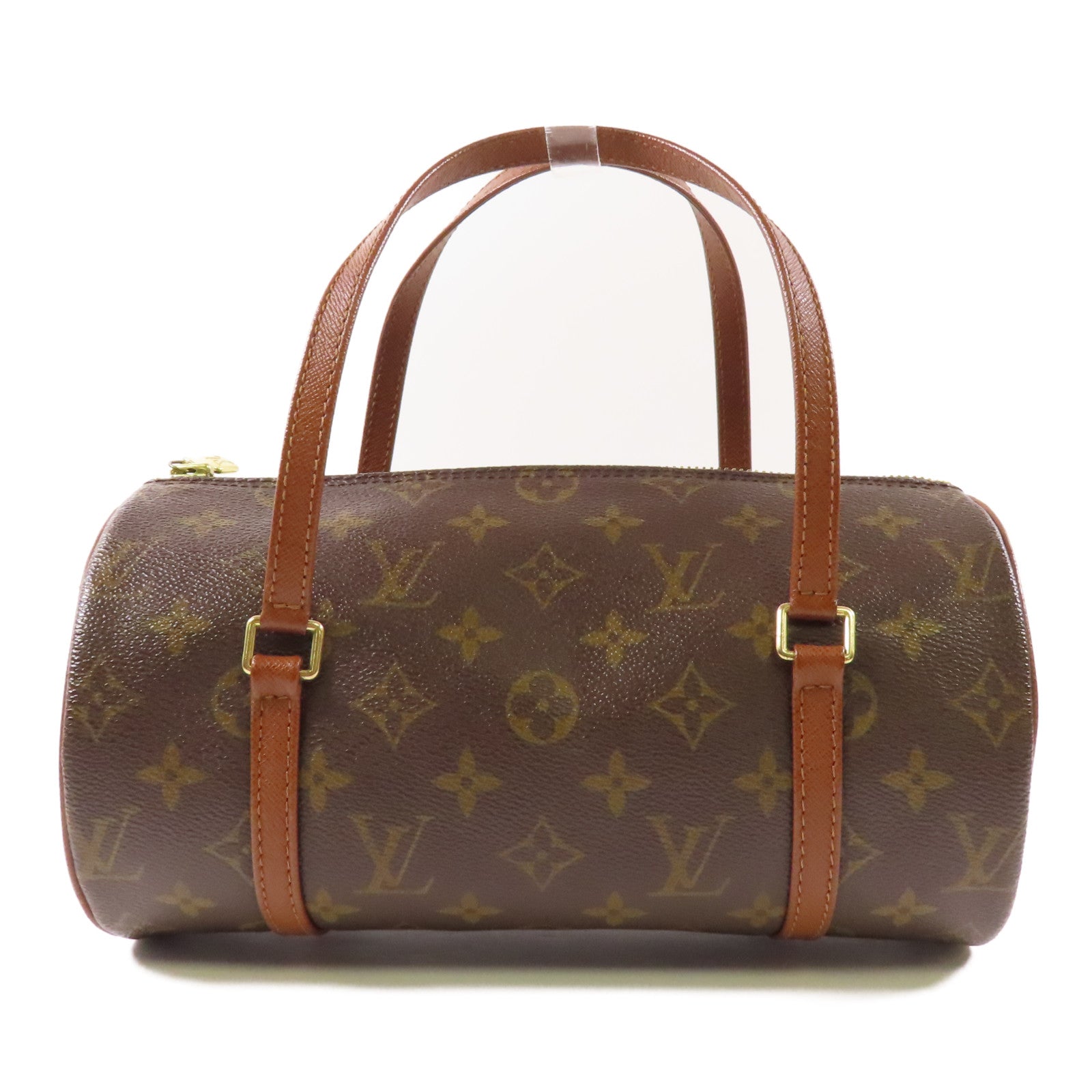 LOUIS VUITTON Monogram Papillon金扣手挽袋棕色